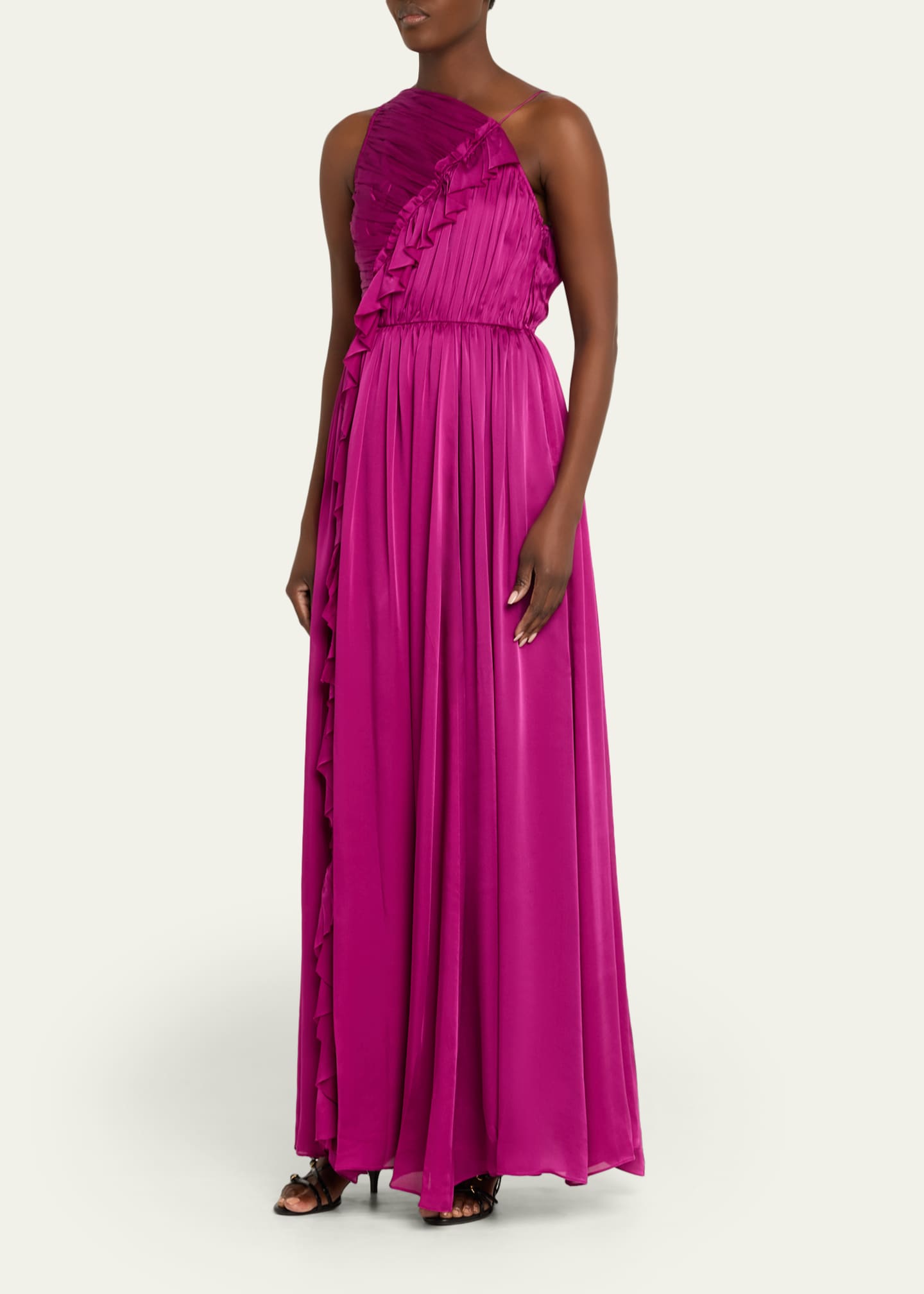 Ulla Johnson Aisha Asymmetric Silk Chiffon Gown - Bergdorf Goodman