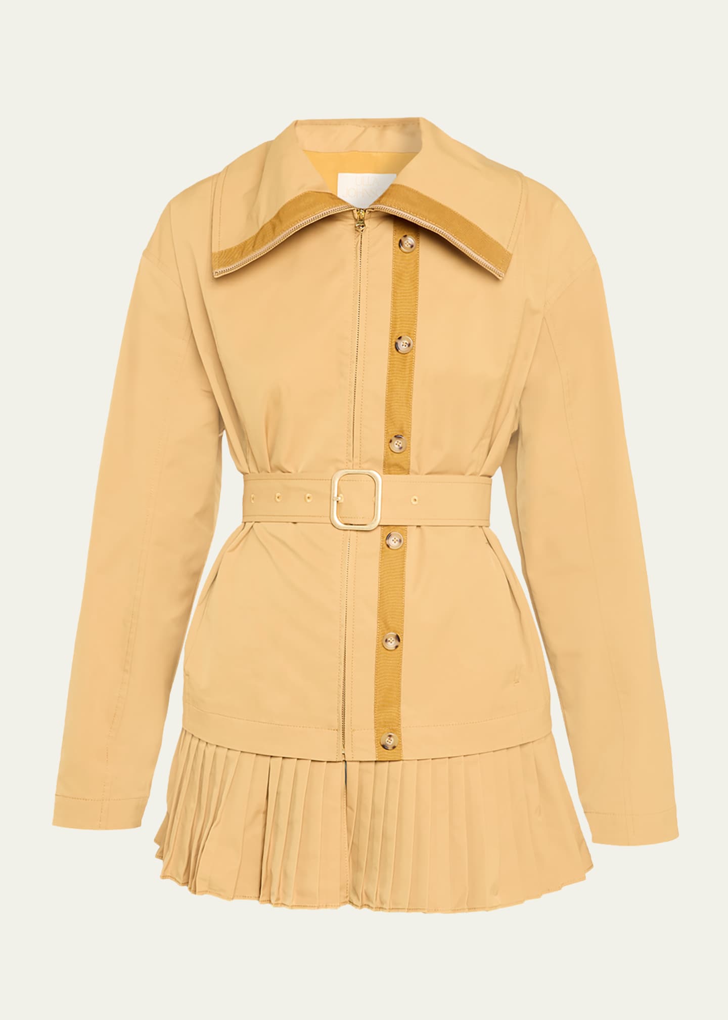 Ulla Johnson Lison Belted Jacket with Pleated Hem - Bergdorf Goodman