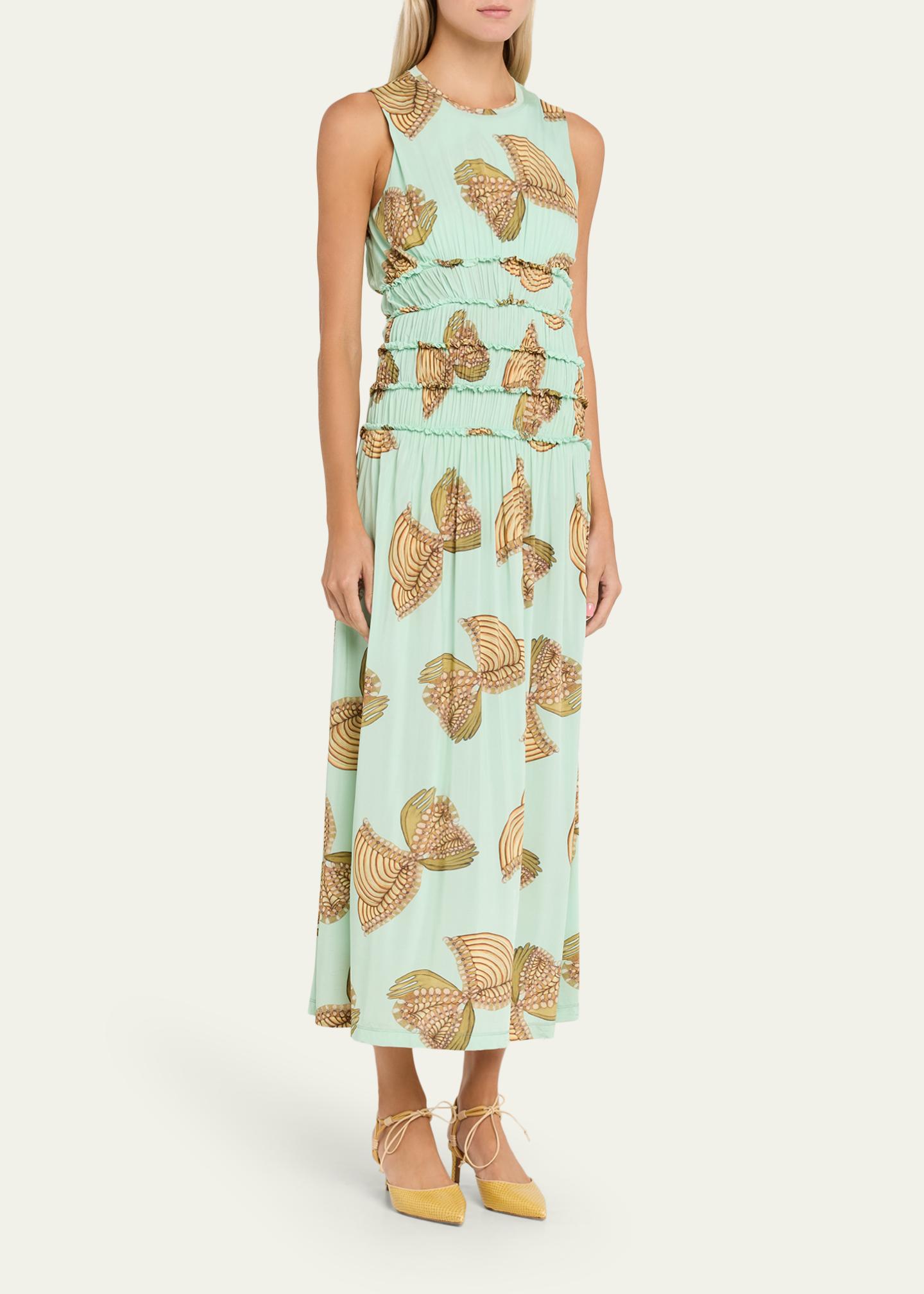 Ulla Johnson Kamaria Sleeveless Gathered Midi Dress - Bergdorf Goodman