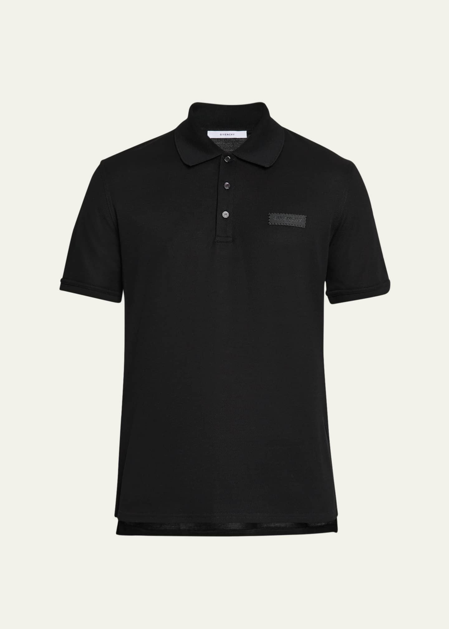 Givenchy Men's Grosgrain Label Pique Polo Shirt - Bergdorf Goodman