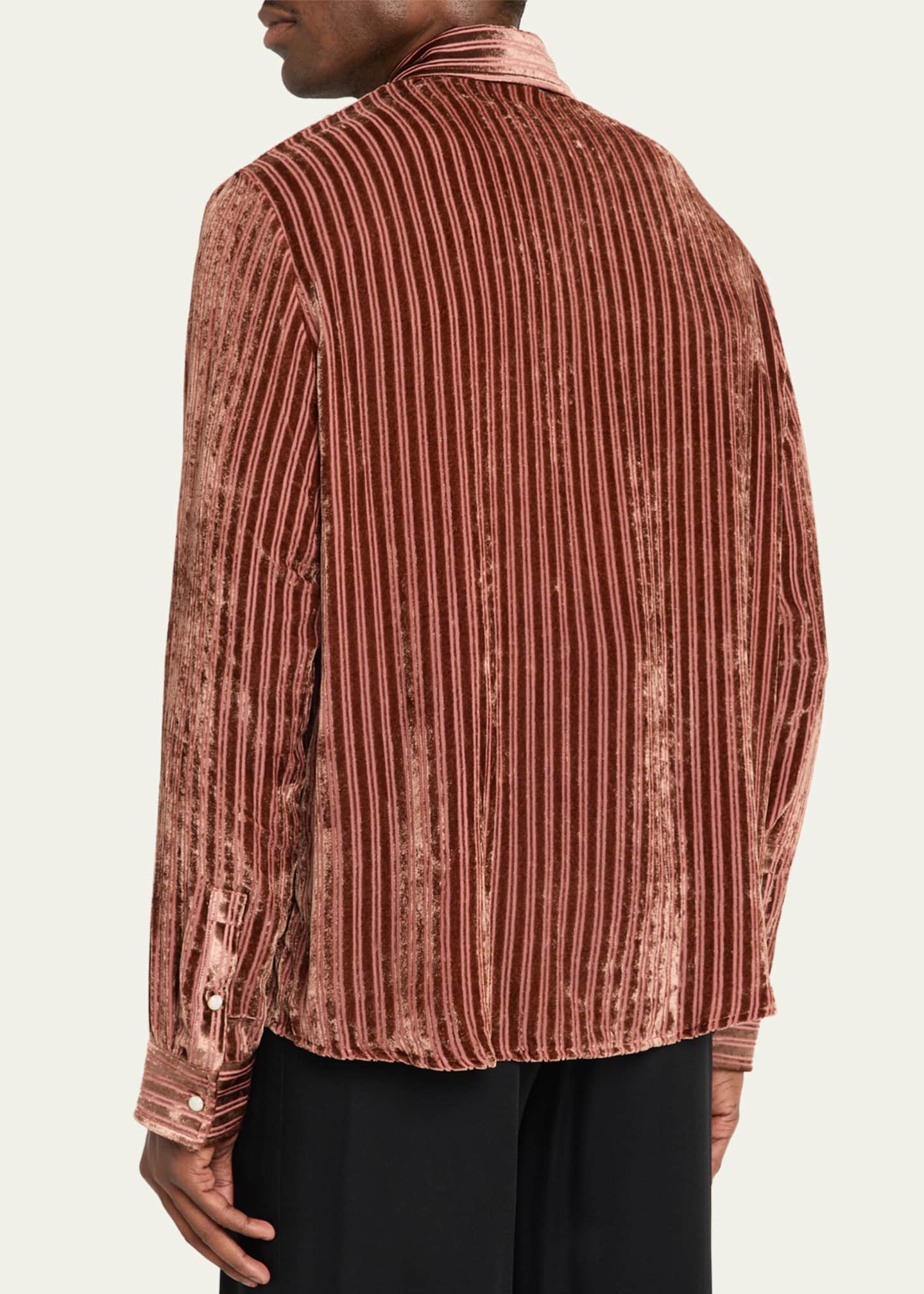 Amiri Men's Velvet Stripe Dress Shirt - Bergdorf Goodman