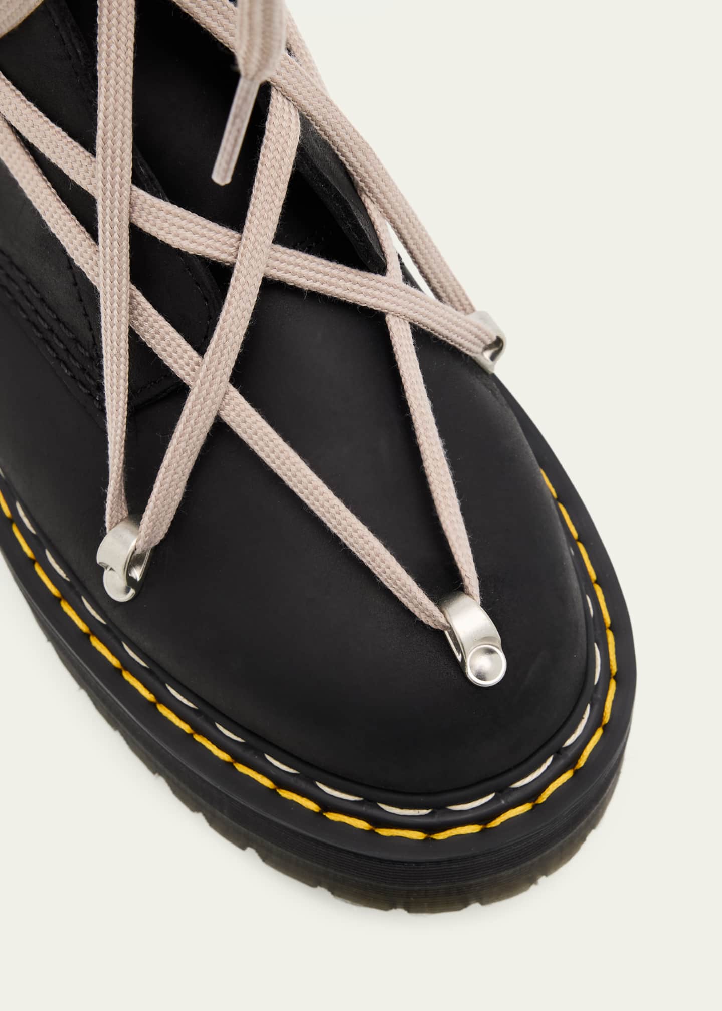 Rick Owens x Dr. Martens 1B60 Quad Sole Pentalace Leather Knee