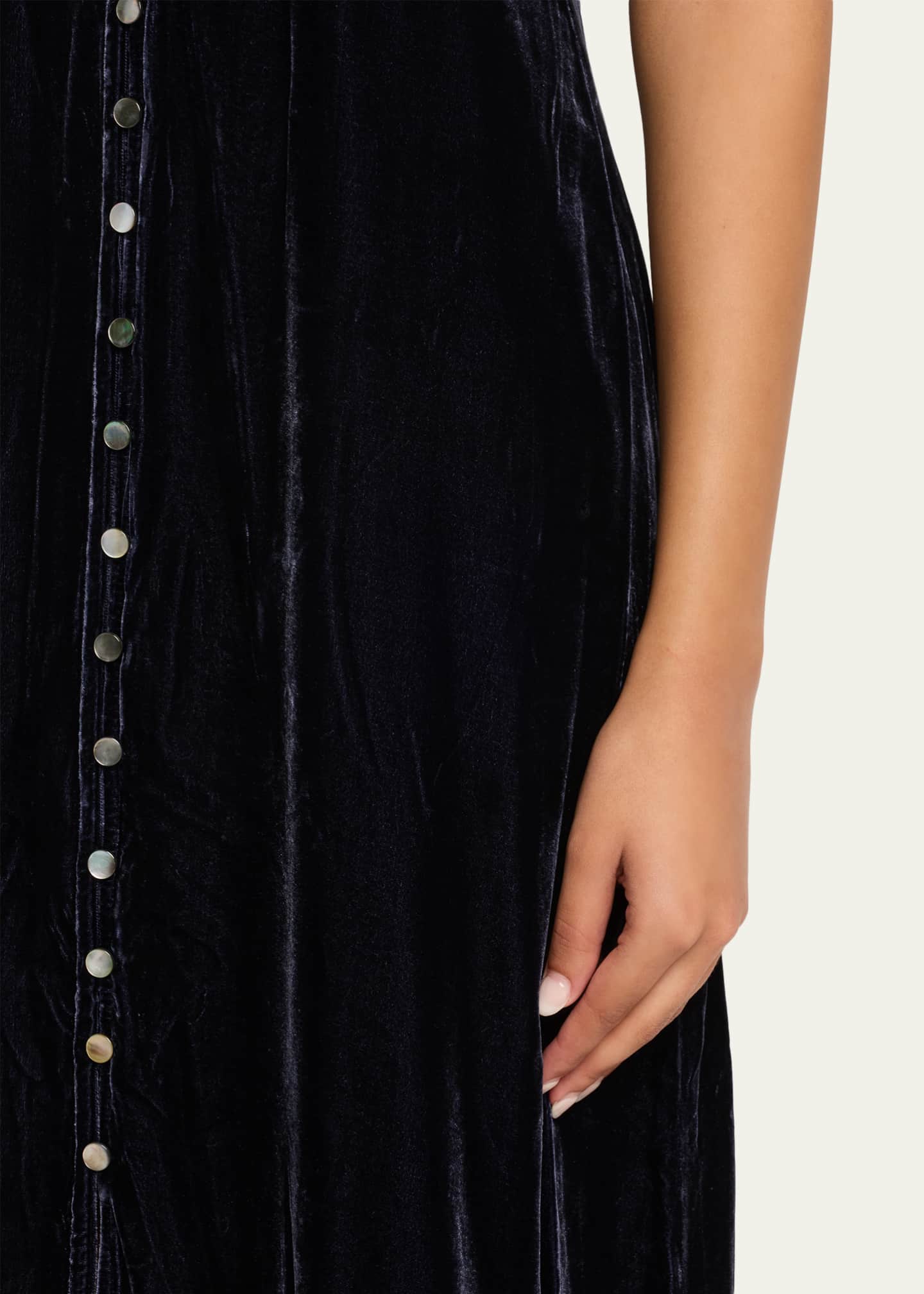 Sea Clarice Puff Sleeve Midi Dress - Navy