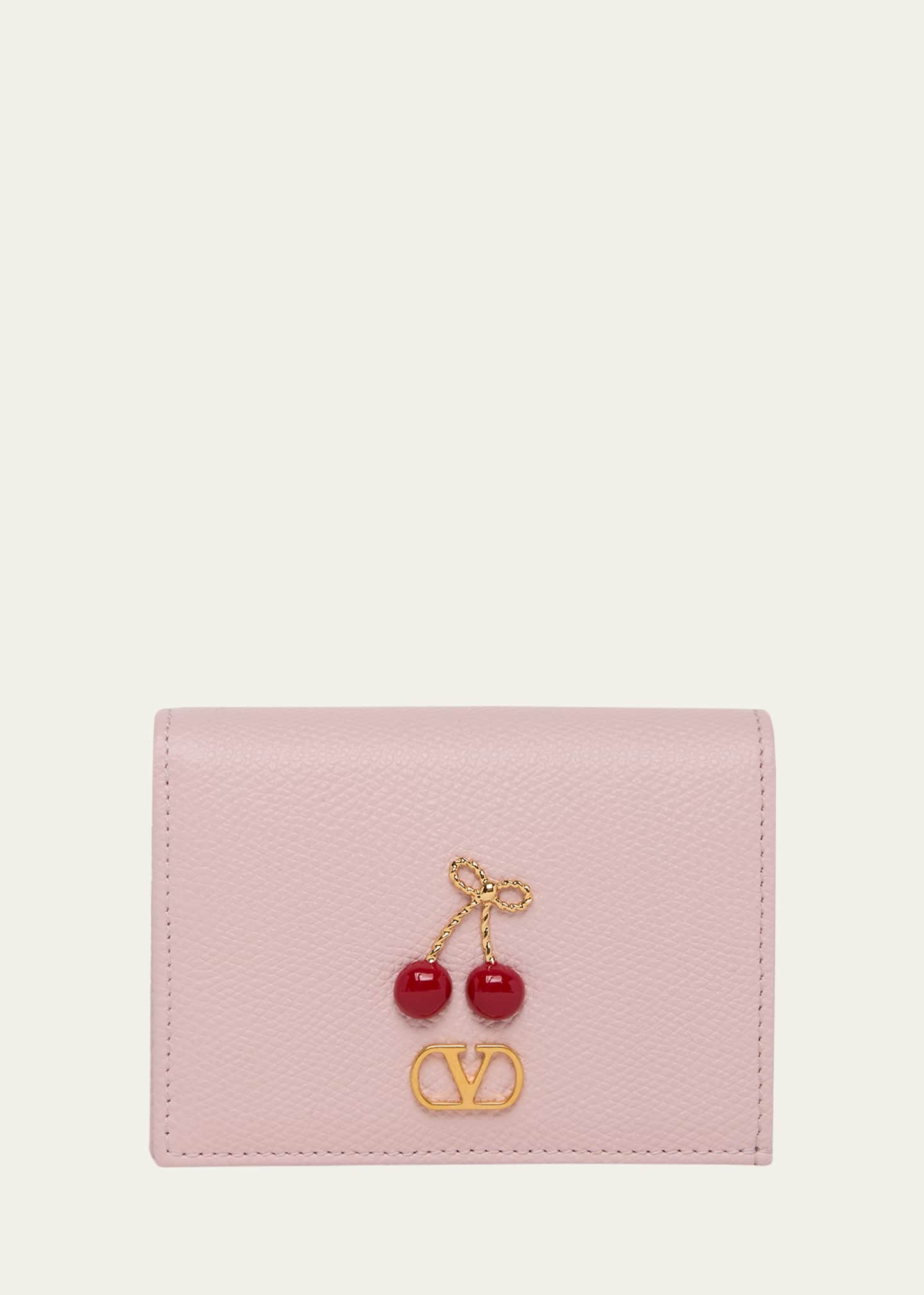 VALENTINO 財布 ロックスタッズ グレインカーフスキン 三つ折り財布 for ウィメンズ