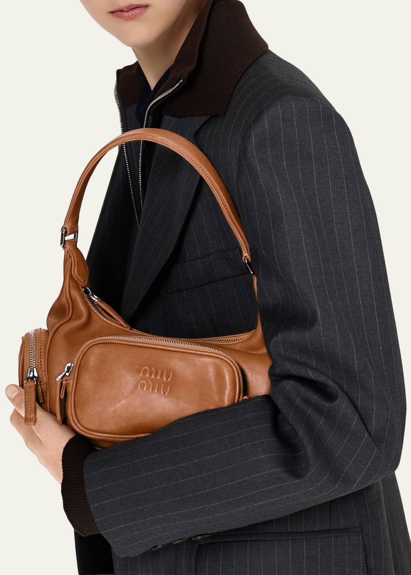 柳*魚様 SS99 miumiu Leather shoulder bag Miu Miu Pocket Nappa Leather Shoulder Bag - Bergdorf Goodman