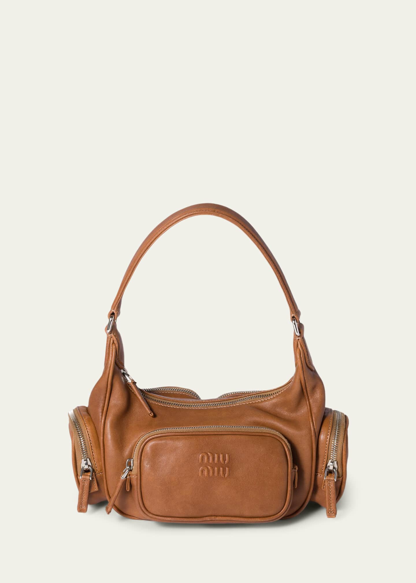 Miu Miu Pocket Nappa Leather Shoulder Bag - Bergdorf Goodman