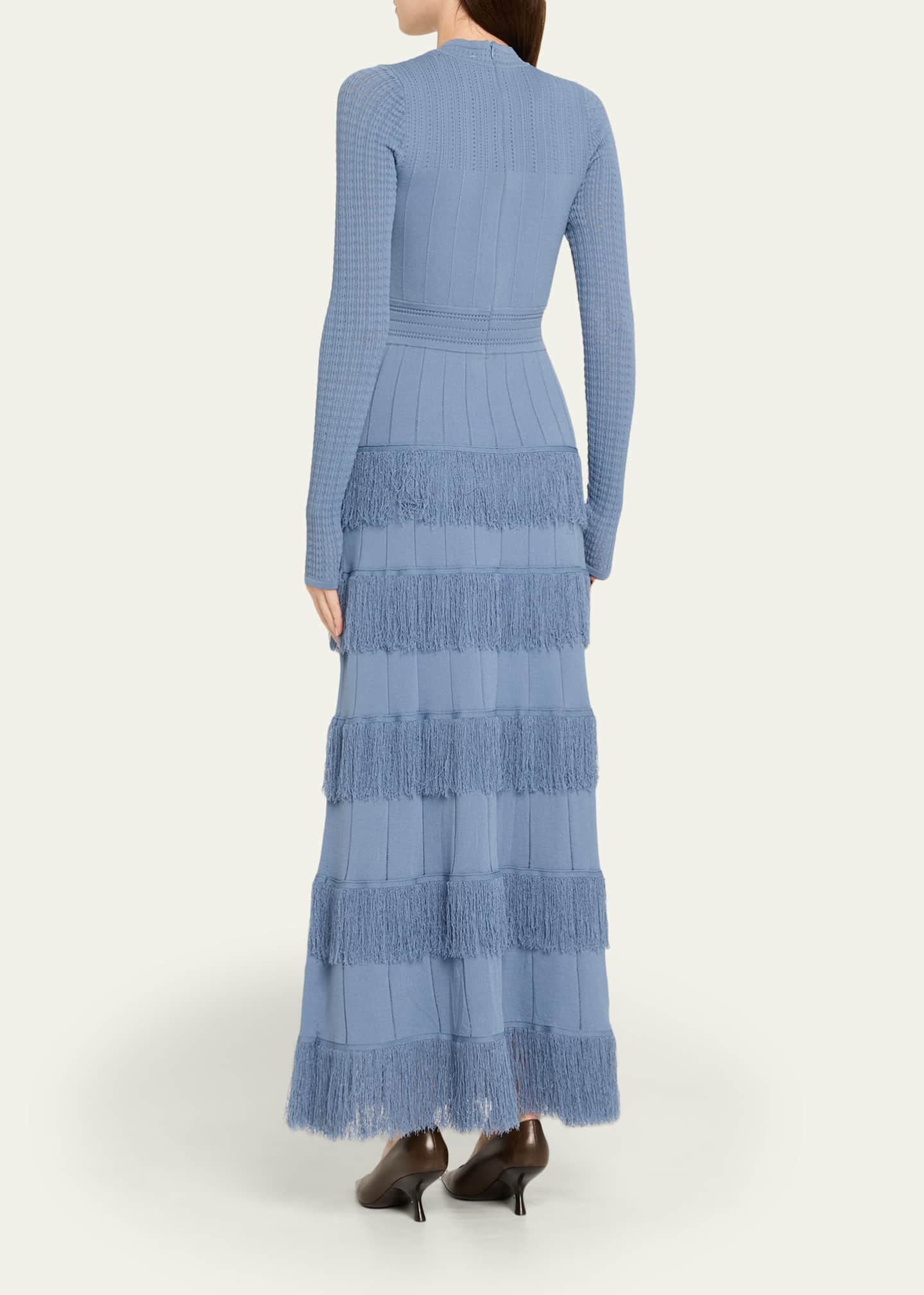 knee length dresses for ladies Long Sleeve Tiered Maxi Dress – The Dress Outlet