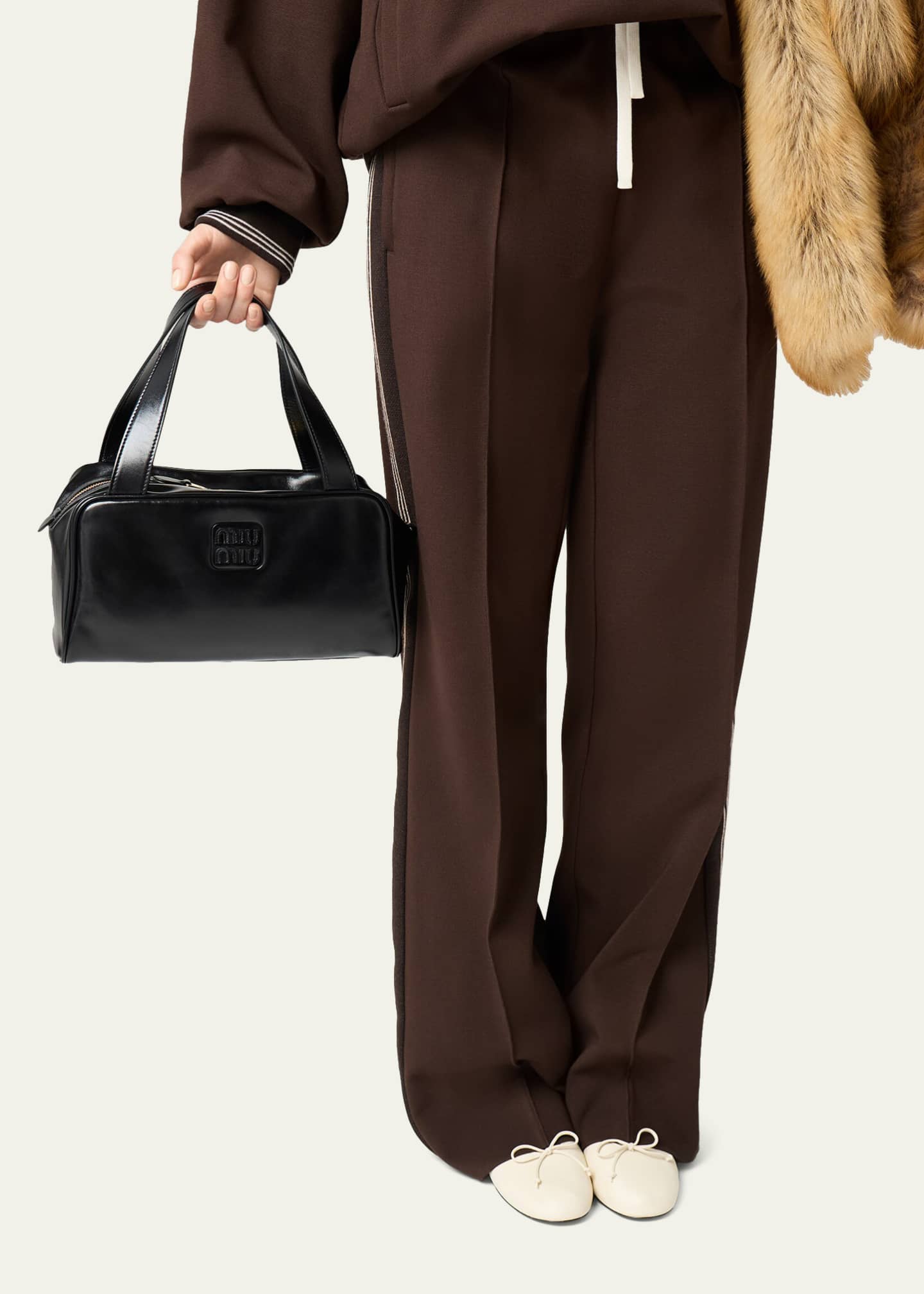 Miu Miu Bauletto Glossy Leather Top-Handle Bag - Bergdorf Goodman