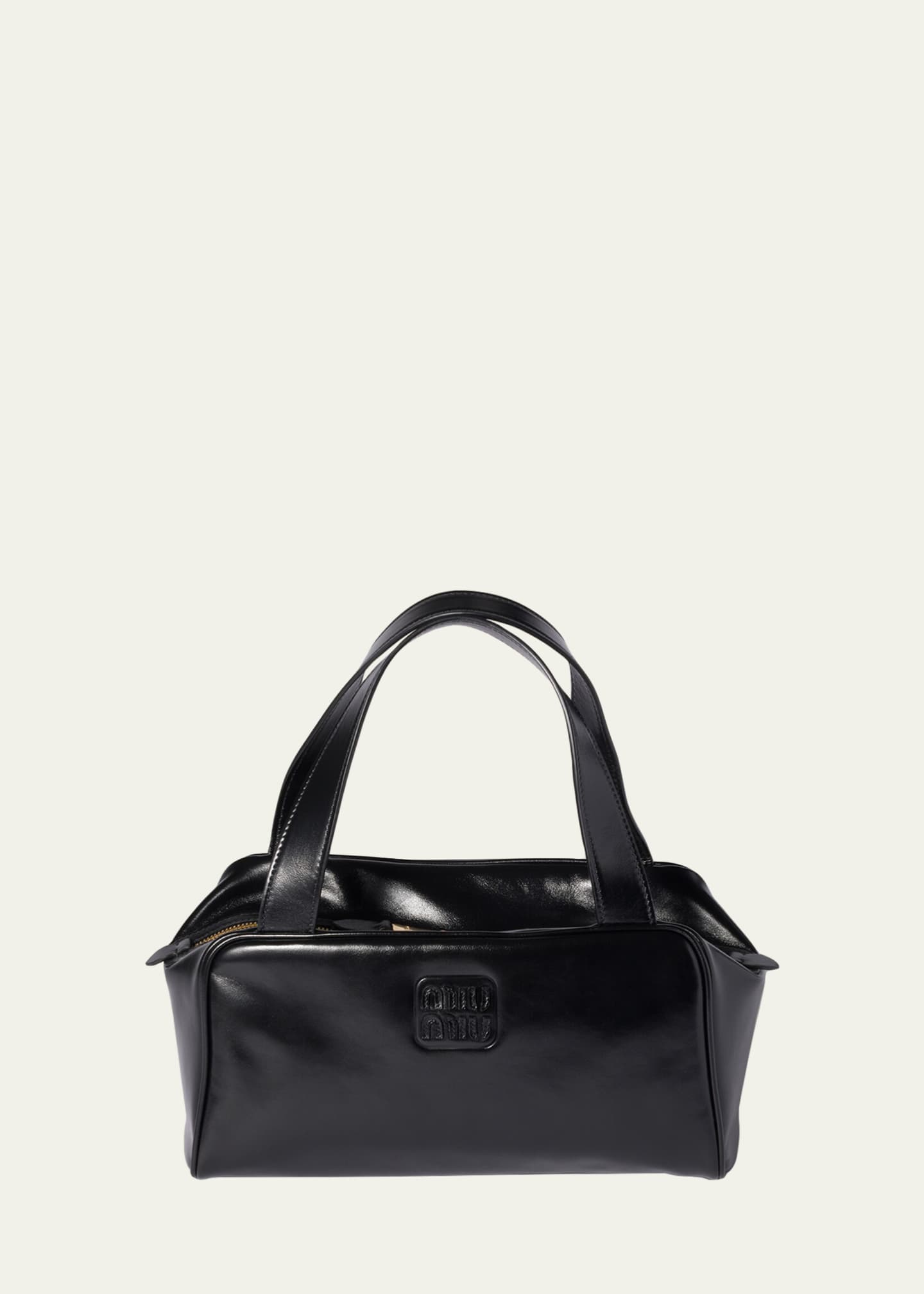 Miu Miu Bauletto Glossy Leather Top-Handle Bag - Bergdorf Goodman