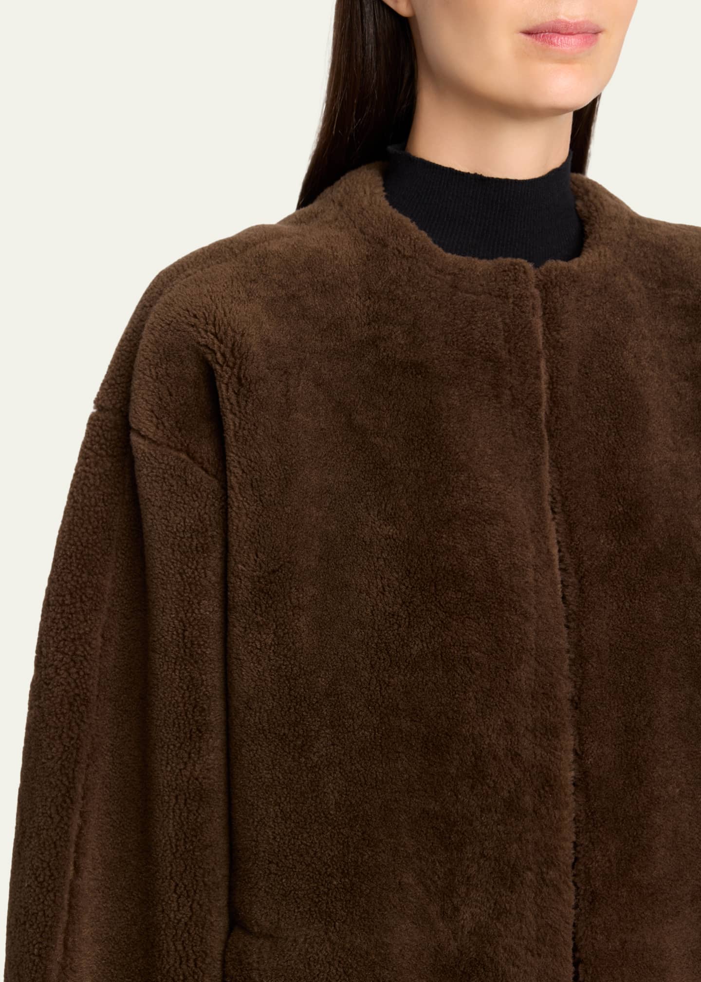 THE ROW Valorin Lamb Shearling Collarless Jacket - Bergdorf Goodman