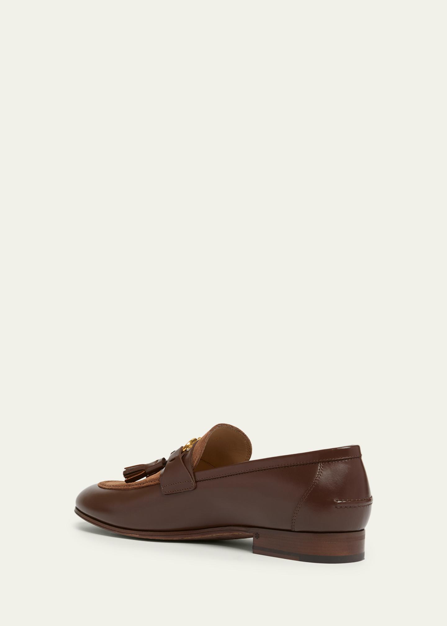 Valentino Garavani Brown Fabric Slip-On Men\'s Loafers Valentino Garavani: Brown Wolfe Loafers | SSENSE main image 2