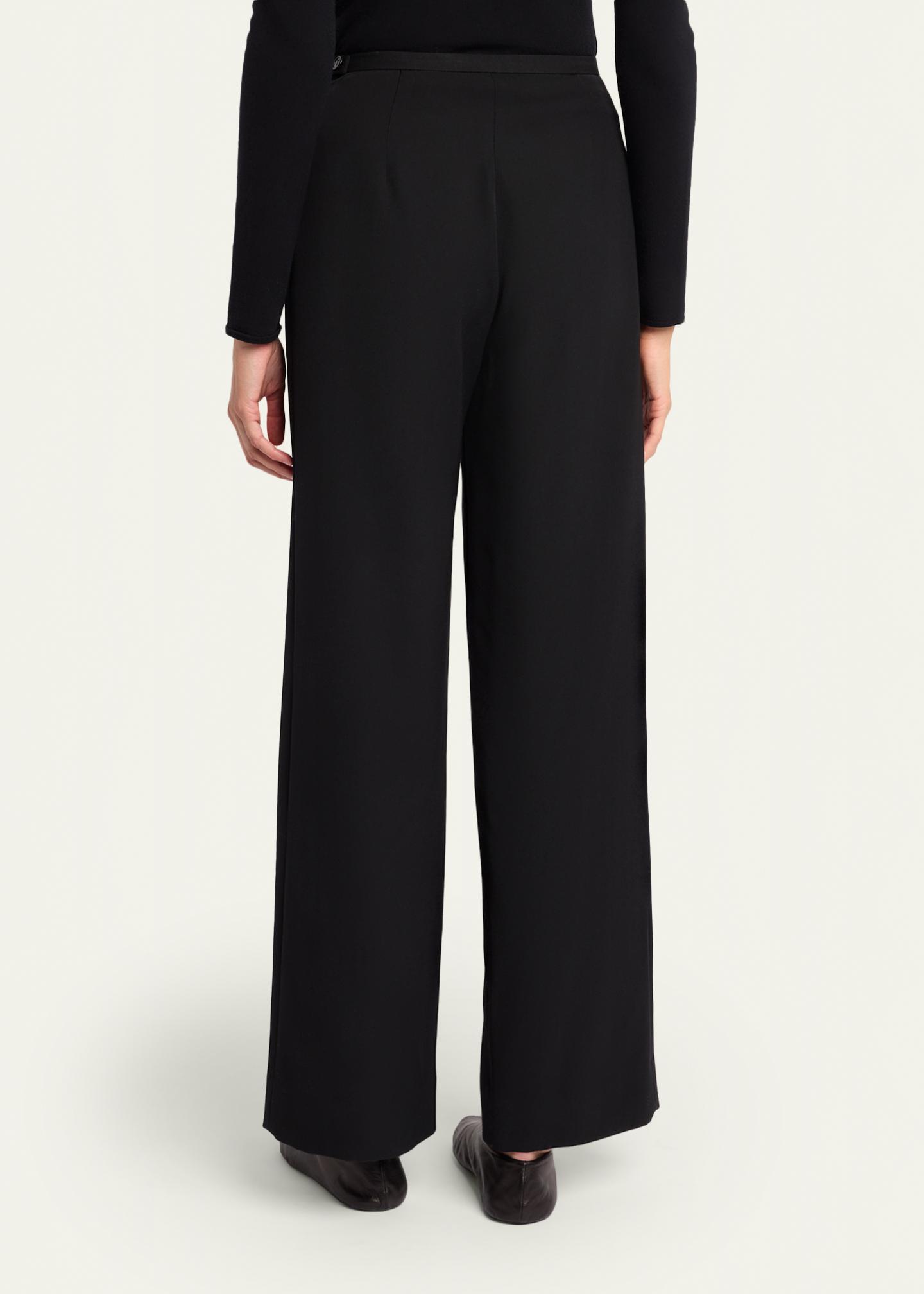 THE ROW Roger Wool-Silk Twill Straight-Leg Pants - Bergdorf Goodman