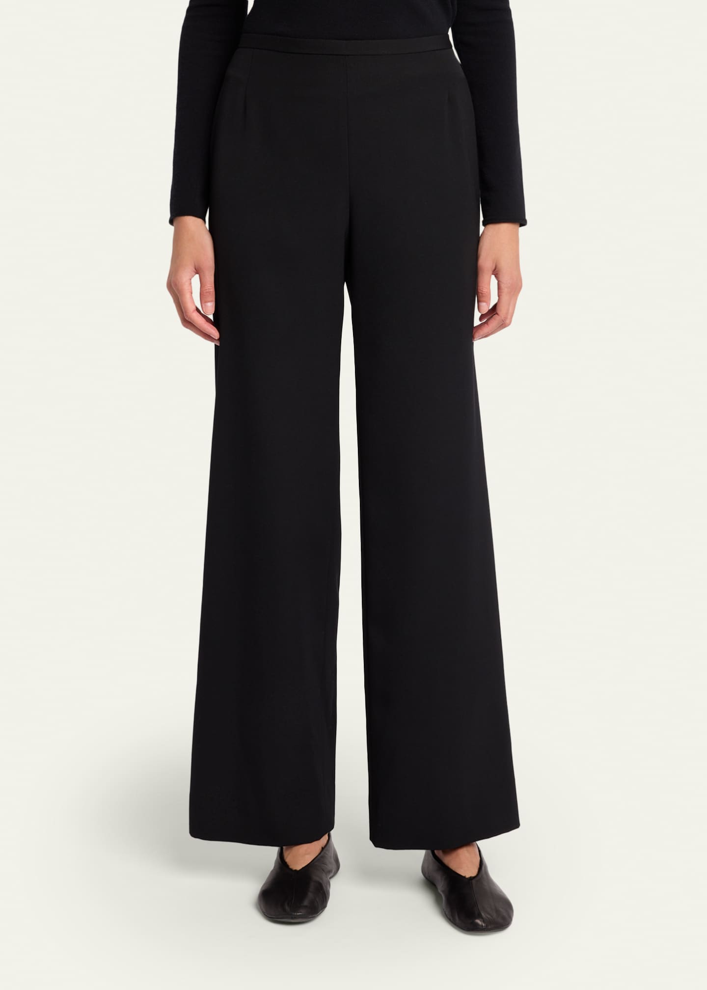 THE ROW Roger Wool-Silk Twill Straight-Leg Pants - Bergdorf Goodman