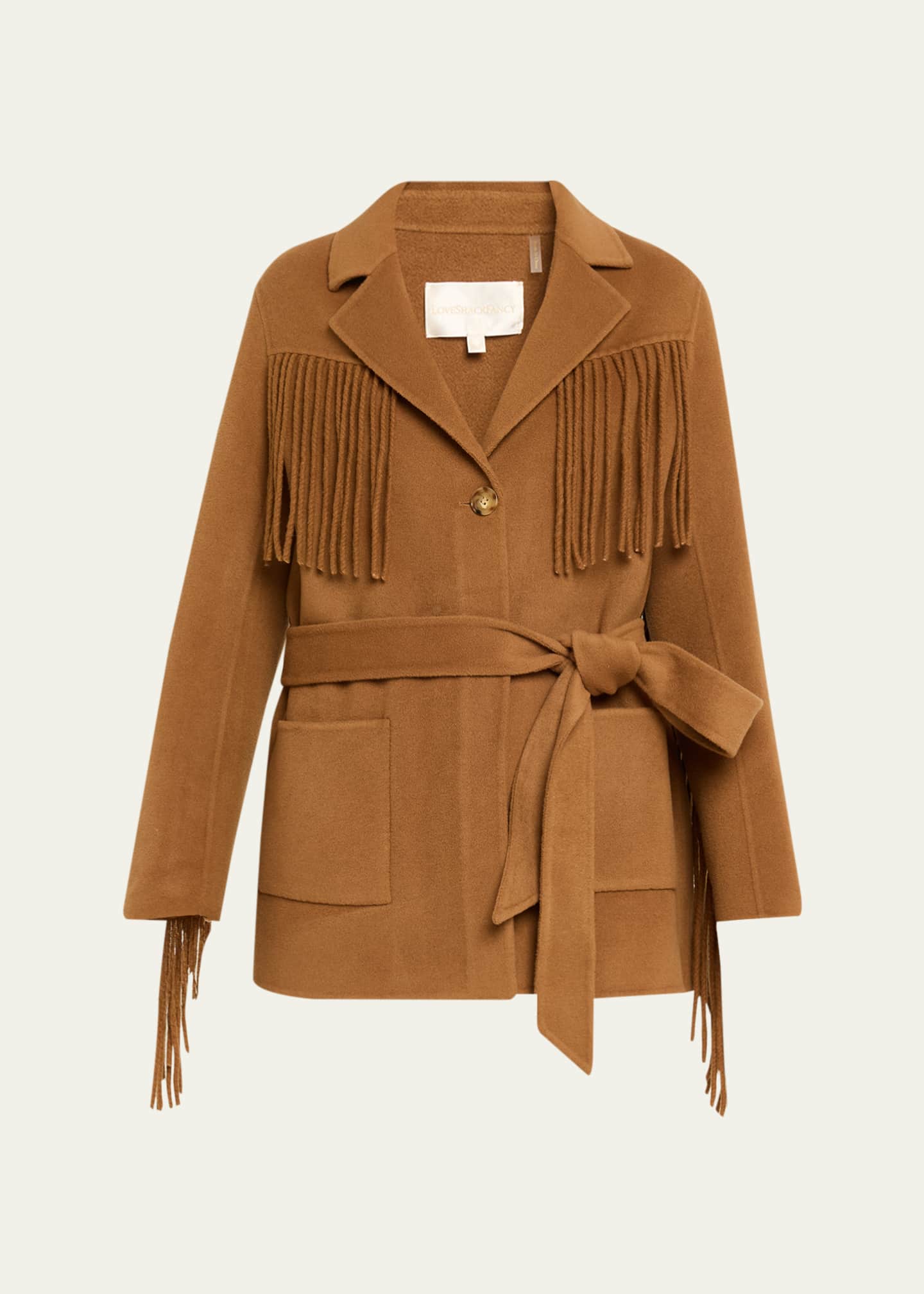 LoveShackFancy Maebella Fringe-Trim Jacket - Bergdorf Goodman