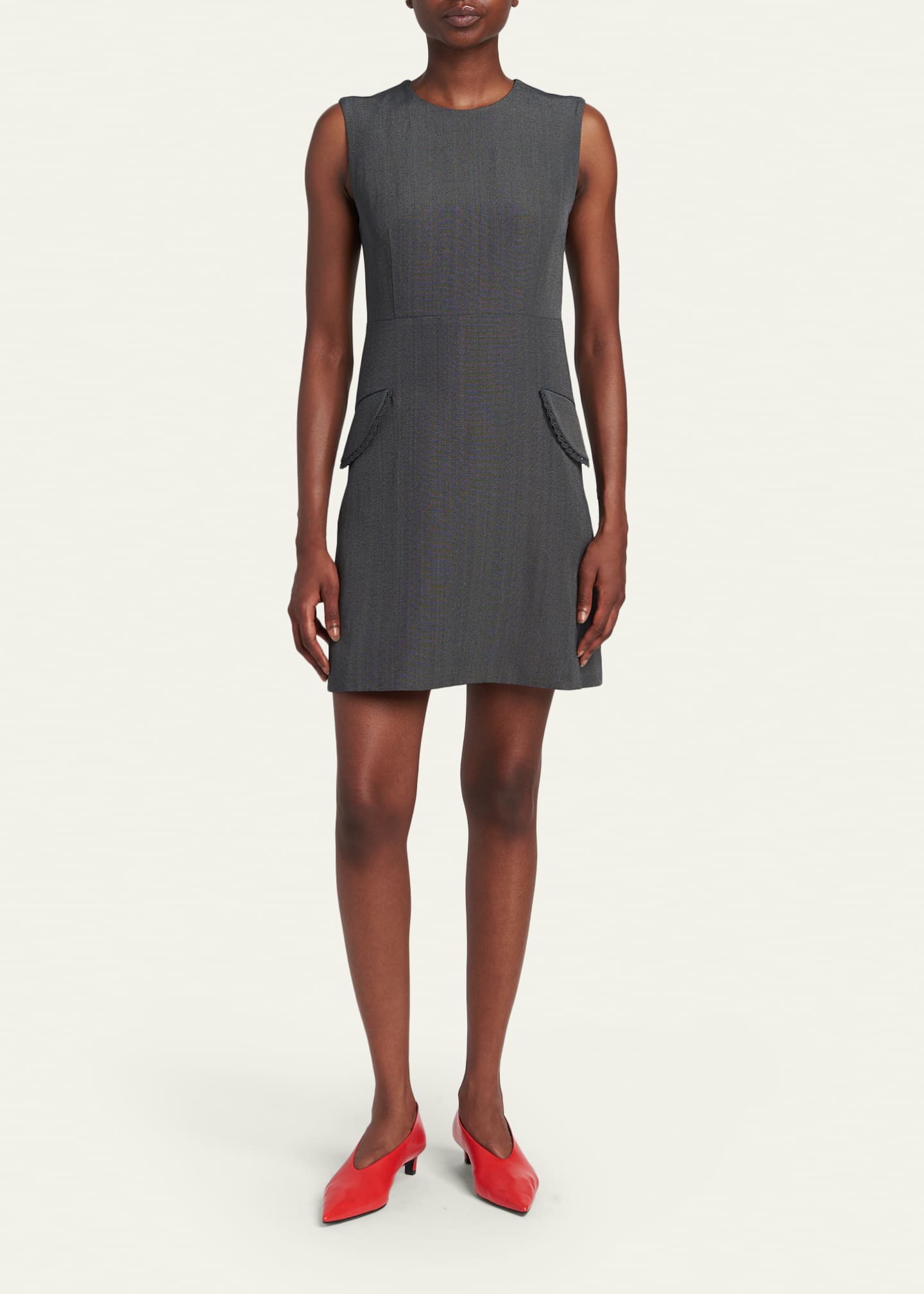 jil sander grey dress Jil Sander - Gray dress made of wool with a scar J02CT0220J14511
