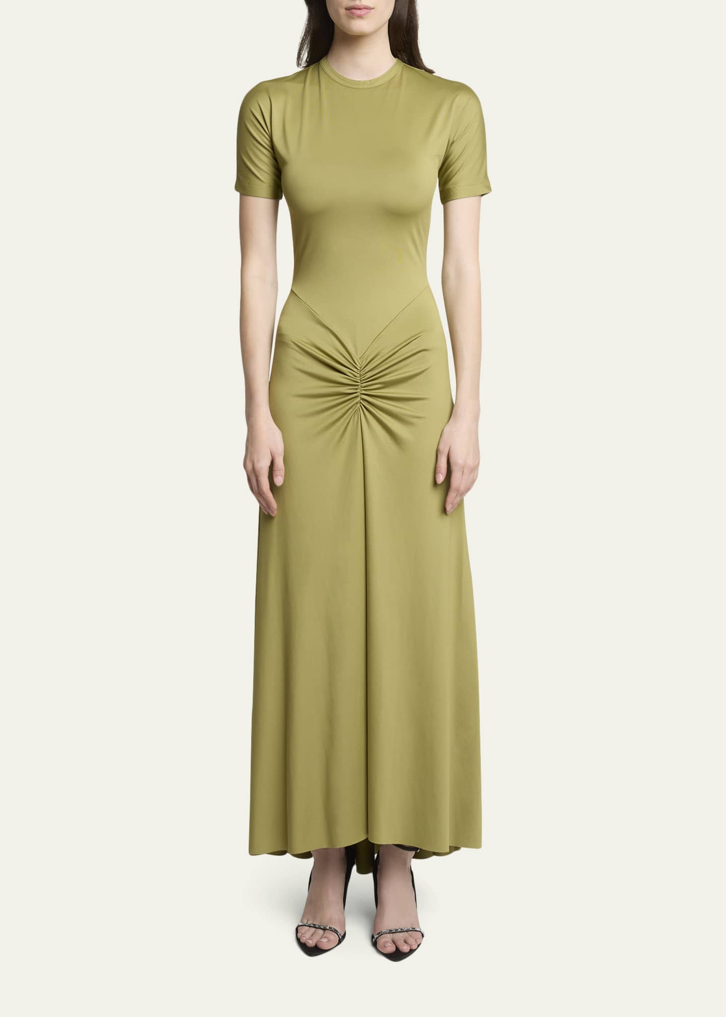 gathered waist midi dress Becky Gathered Waist Midi Dress/Black