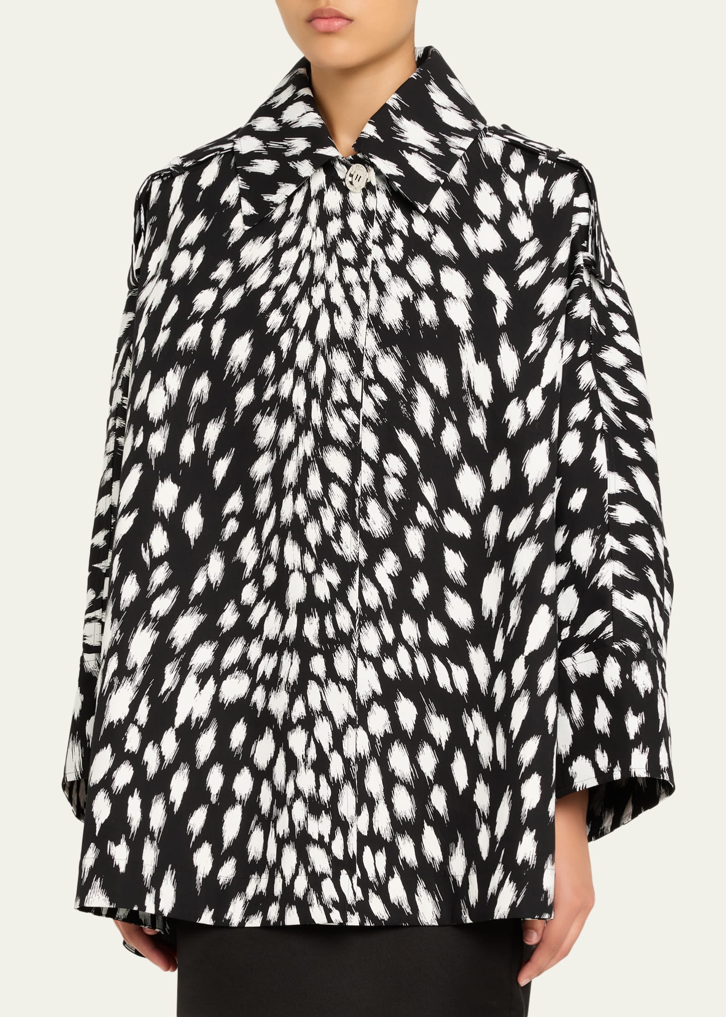 Givenchy Animal Print Cocoon Trench Coat - Bergdorf Goodman
