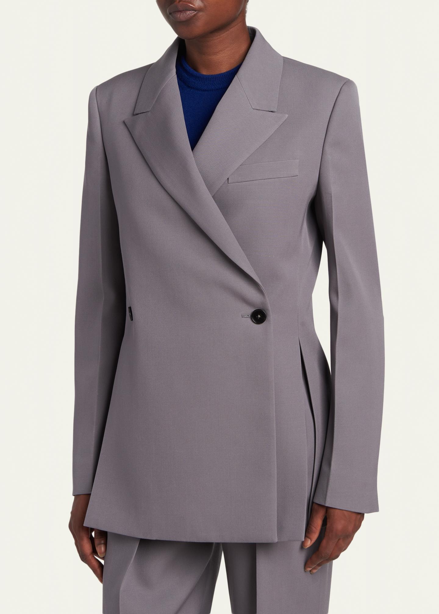 Jil Sander Side Slits Double-Breasted Blazer Jacket - Bergdorf Goodman