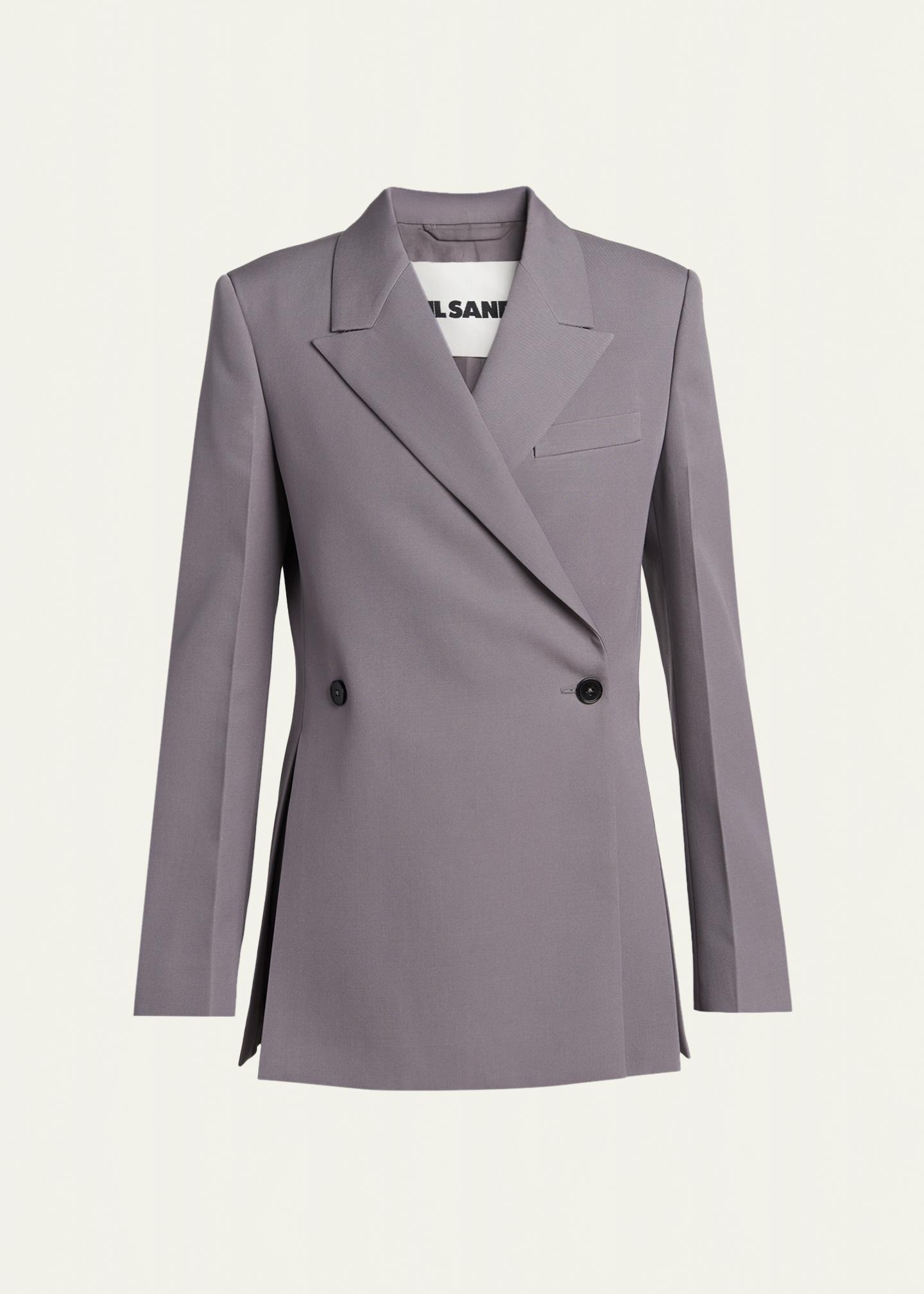 Jil Sander Side Slits Double-Breasted Blazer Jacket - Bergdorf Goodman