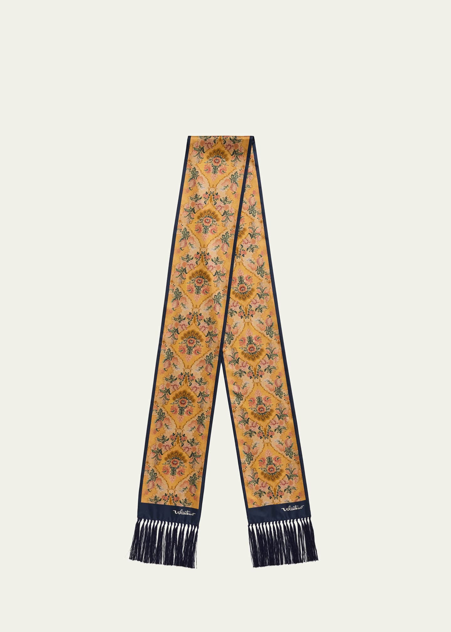 い*ー様 Valentino Garavani ストール Valentino Garavani Men's Après L'Hiver Silk Fringe Bandeau Scarf