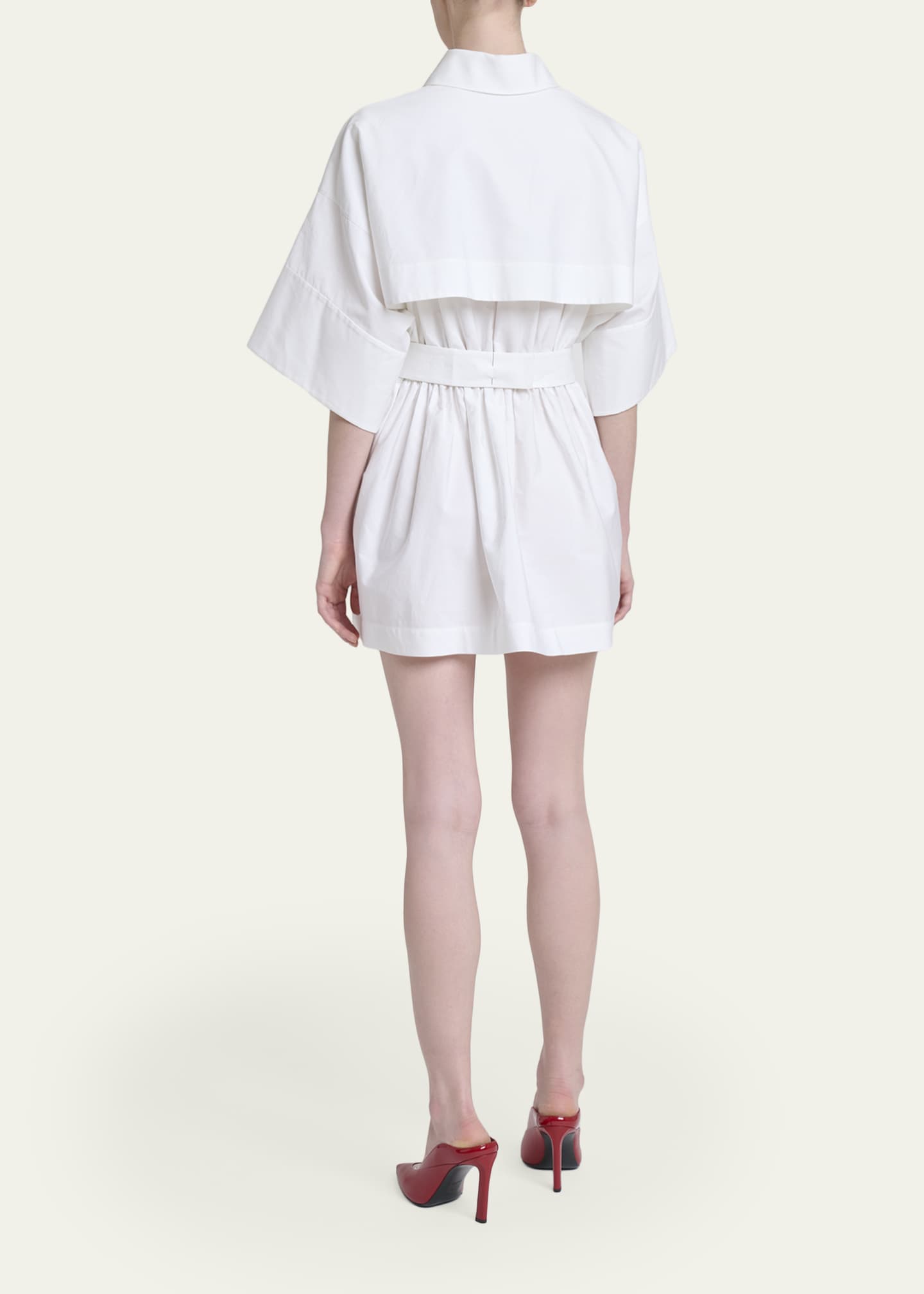 cinched waist shirt dress Collared Button Front Detail In White Stripe | EGO US have piece is perfect to wear any day of the week. Cinch Waist Maxi Shirtdresses |
