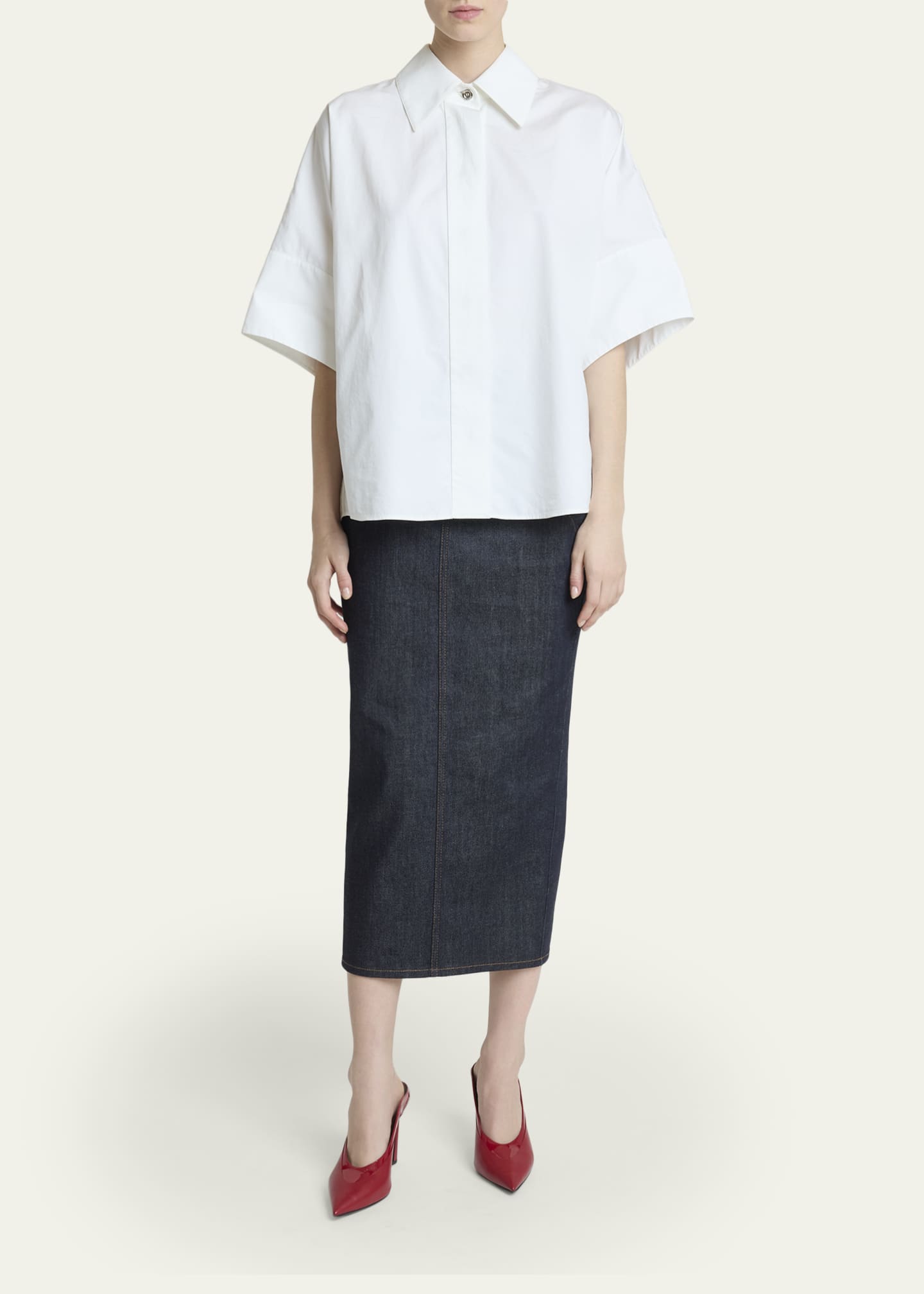 Givenchy Short-Sleeve Cotton Poplin Button-Down Shirt - Bergdorf