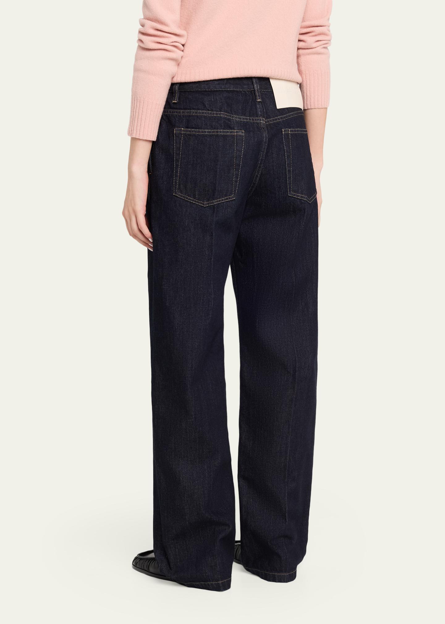 Jil Sander Creased Straight-Leg Denim Trousers - Bergdorf Goodman