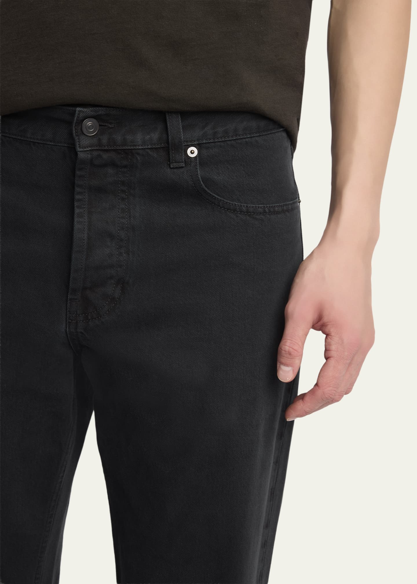 THE ROW Men's Rossen Straight-Leg Black Denim Jeans - Bergdorf Goodman