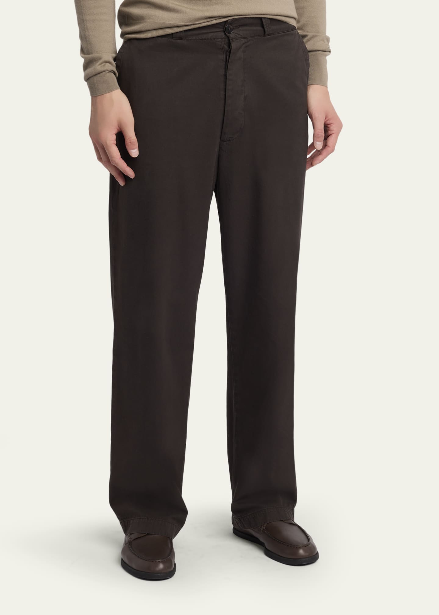 THE ROW Men's Ottis Cotton and Cashmere Straight-Leg Chino Pants