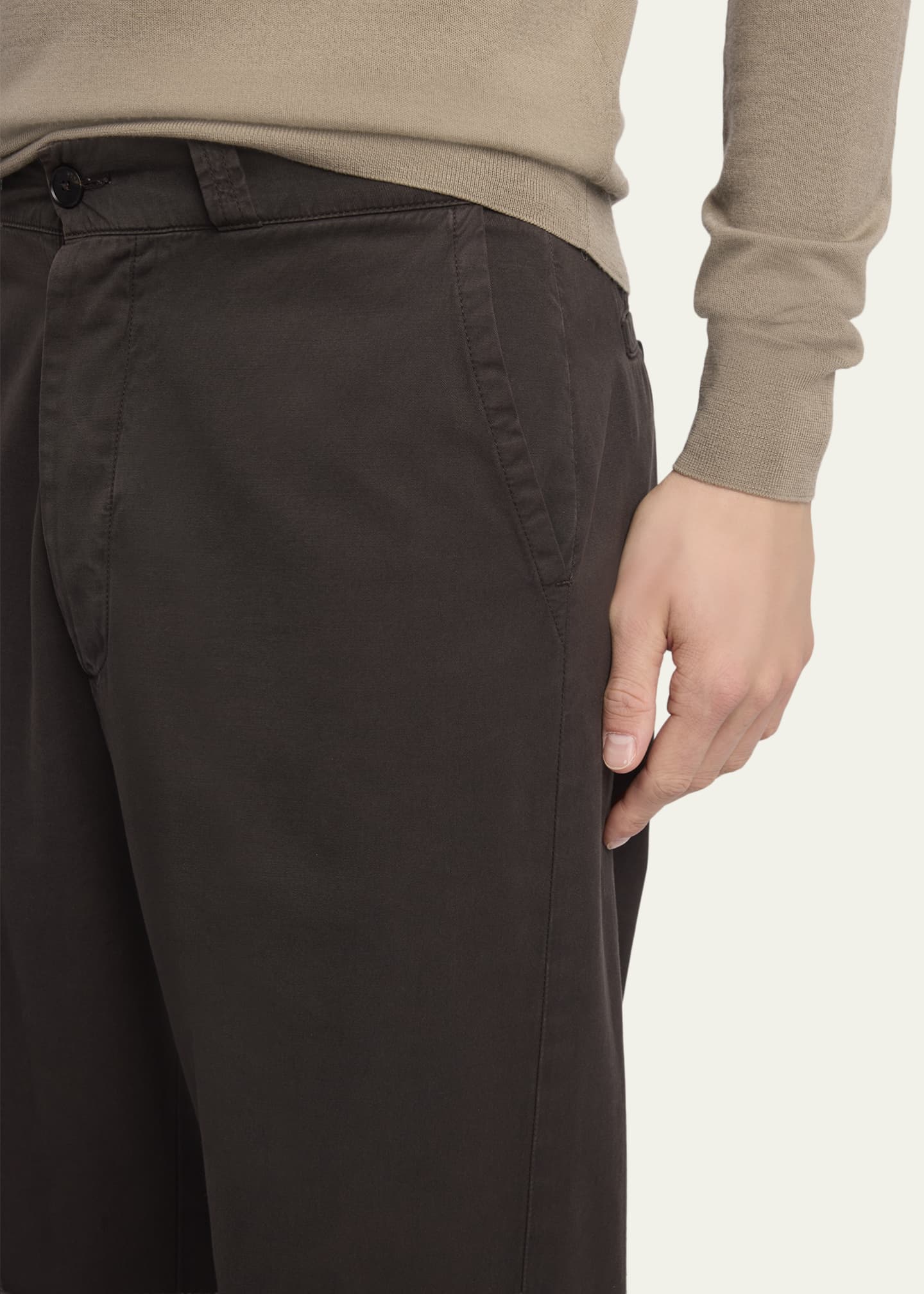THE ROW Men's Ottis Cotton and Cashmere Straight-Leg Chino Pants