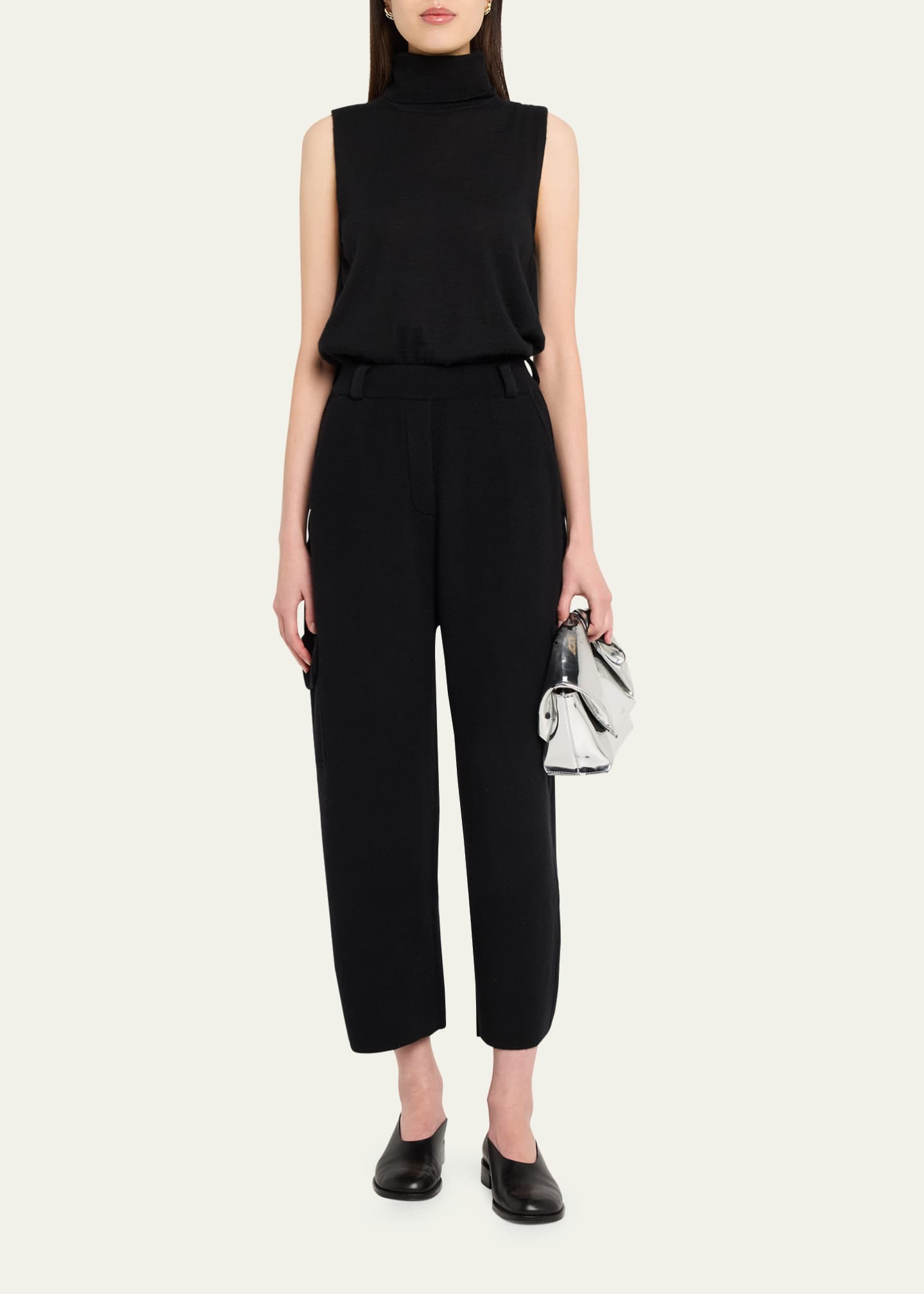 Lisa Yang Azaria Cashmere Barrel-Leg Ankle Cargo Trousers