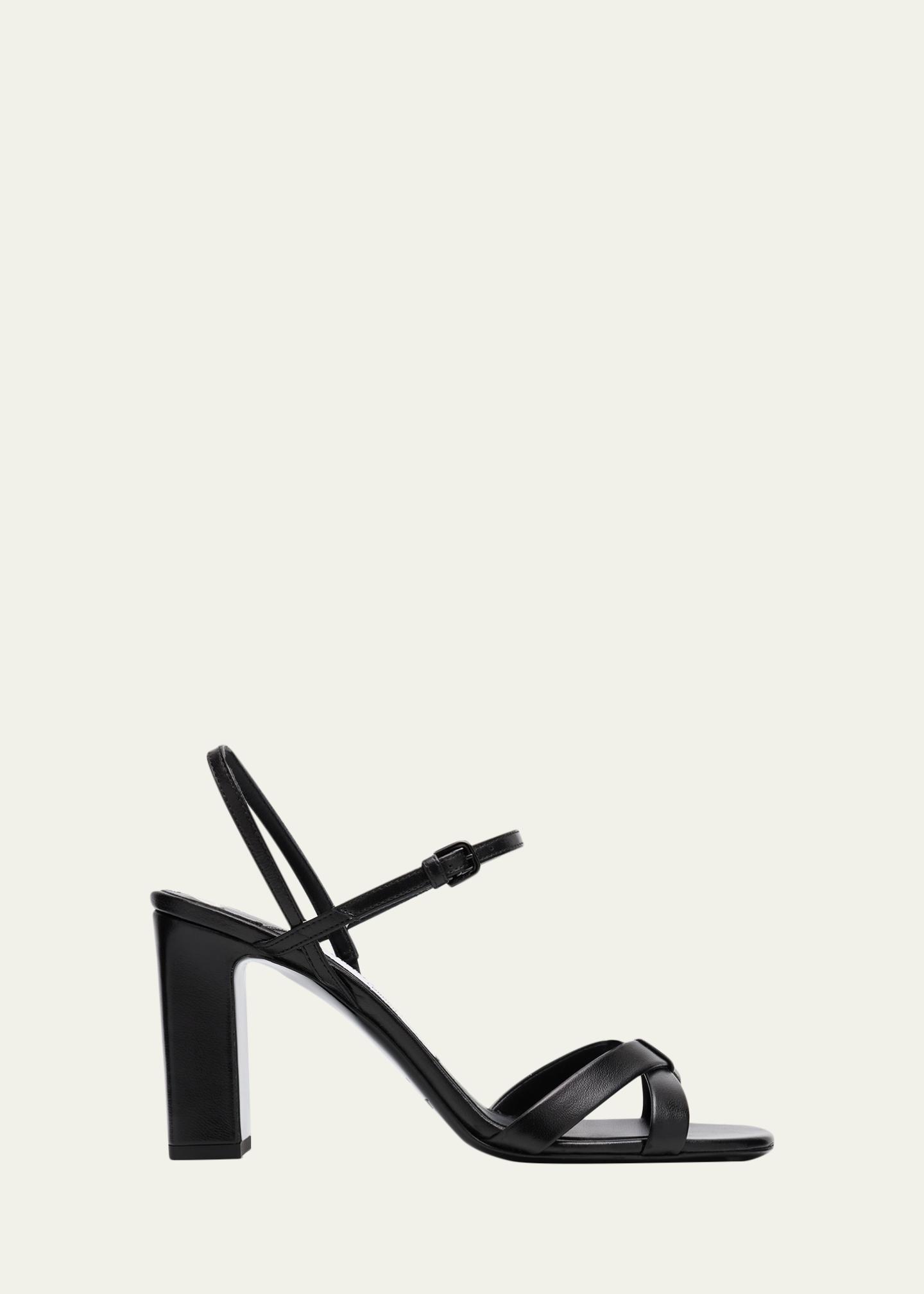 Jimmy Choo 85mm Elsy Leather Block-Heel Sandals - Bergdorf Goodman