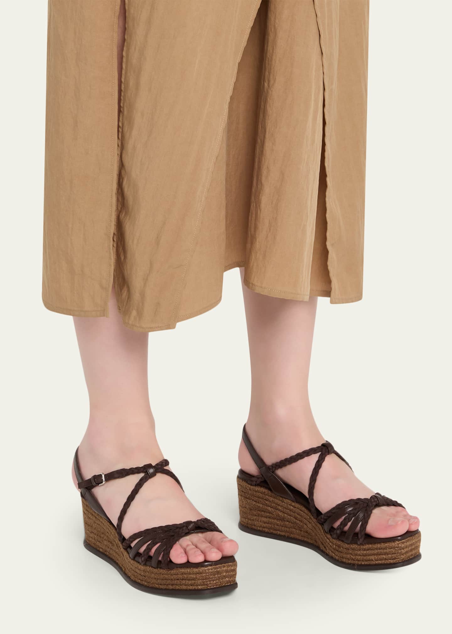 Jimmy Choo 60mm Nyra Leather Espadrille Wedge Sandals - Bergdorf