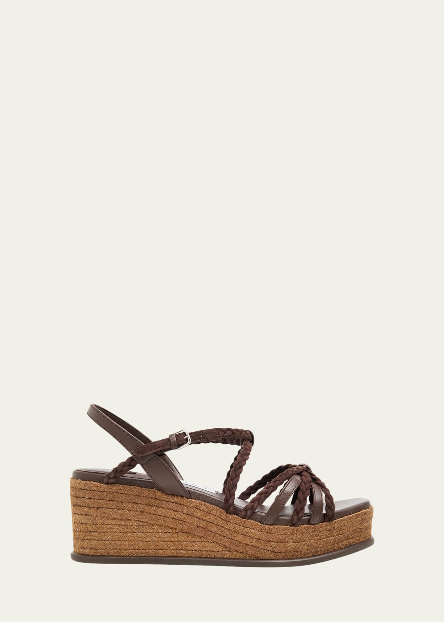 Jimmy Choo 60mm Nyra Leather Espadrille Wedge Sandals - Bergdorf