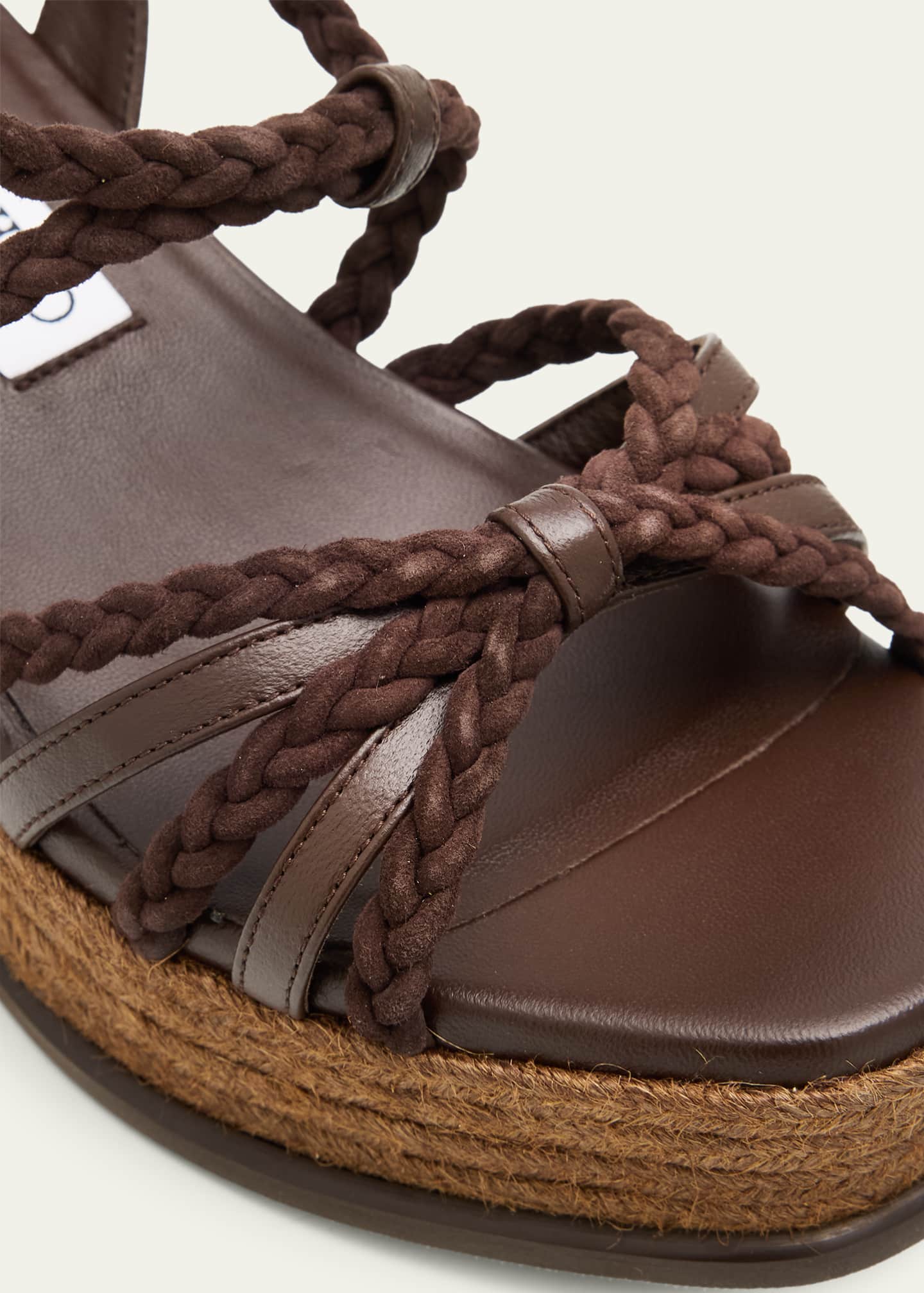 Jimmy Choo 60mm Nyra Leather Espadrille Wedge Sandals - Bergdorf