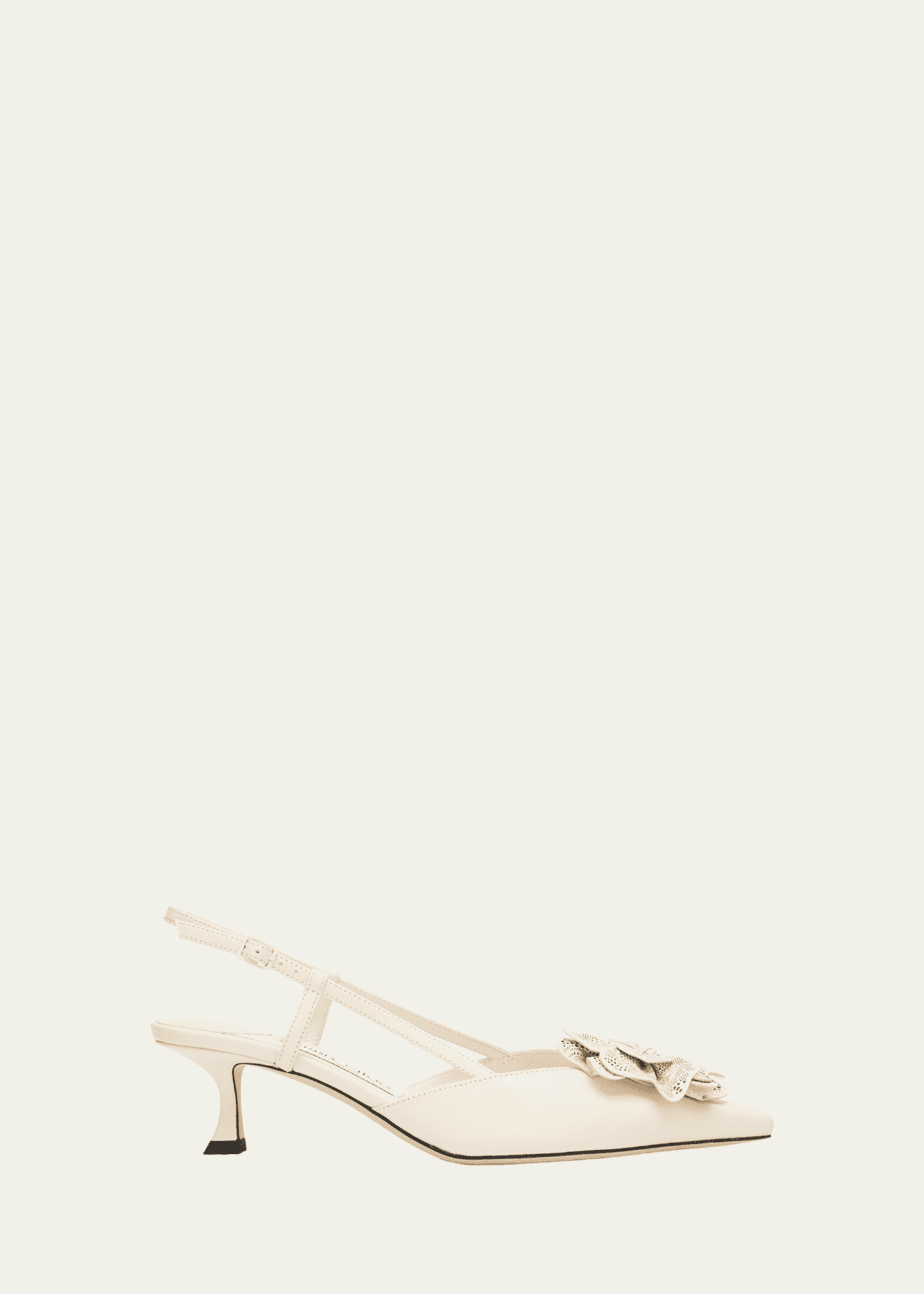 Jimmy Choo Mimmi Leather Kitten-Heel Slingback Pumps - Bergdorf