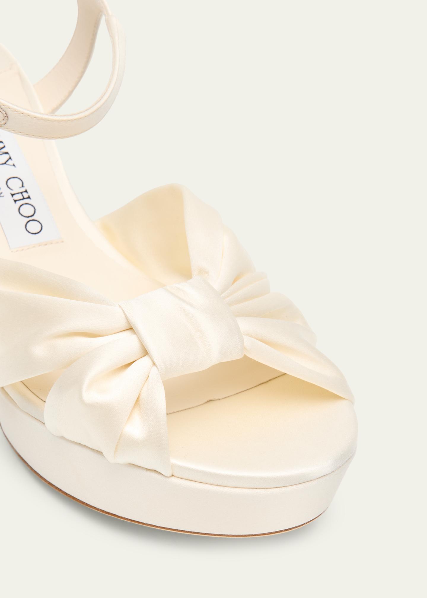 Jimmy Choo 80mm Heloise Satin Platform Sandals - Bergdorf Goodman