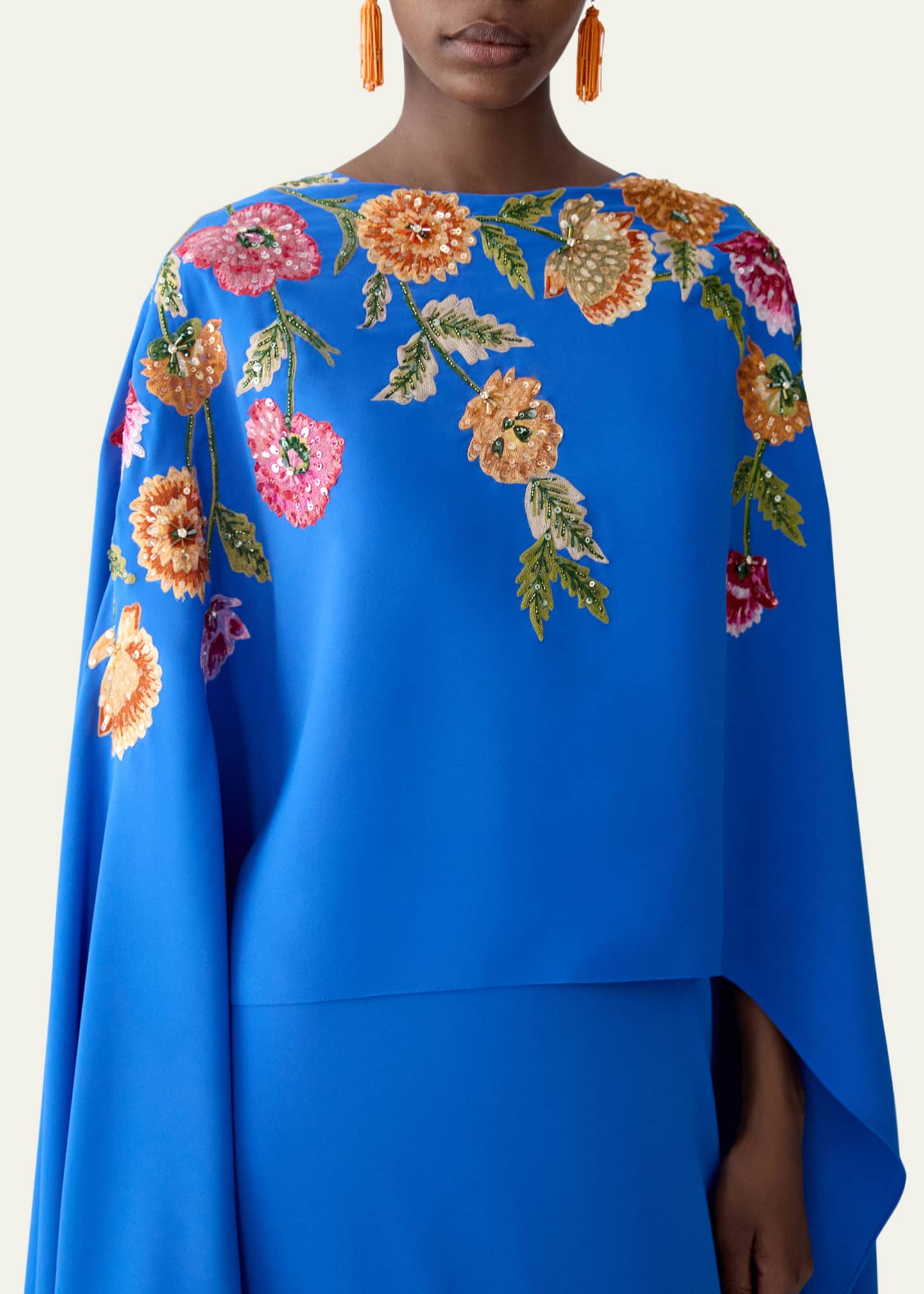 embroidered caftan dress Turquoise with White Embroidery Kaftan Maxi Dress -Lella Style L