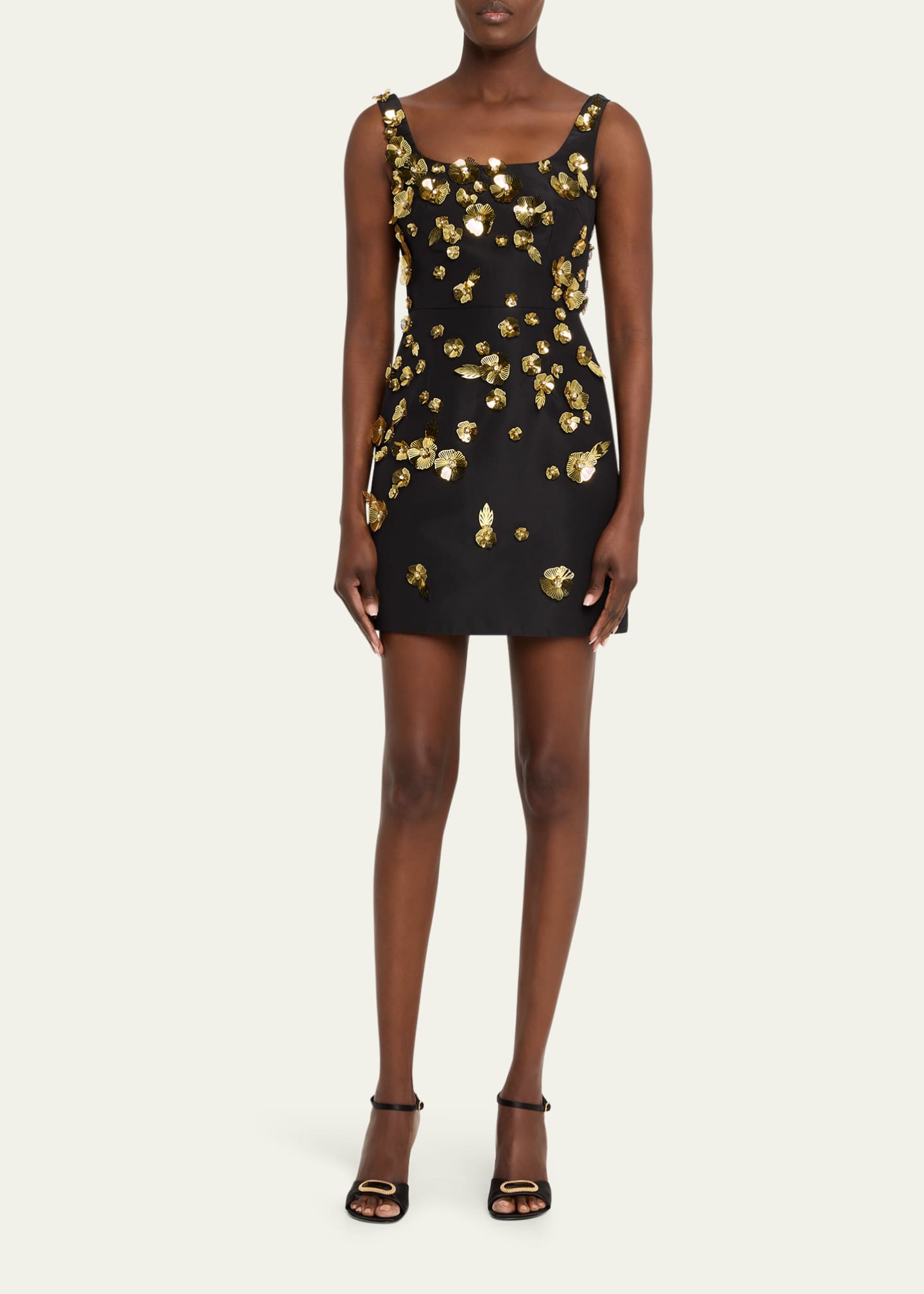 carolina herrera gold mini dress Gold Embellished Halterneck Mini Dress