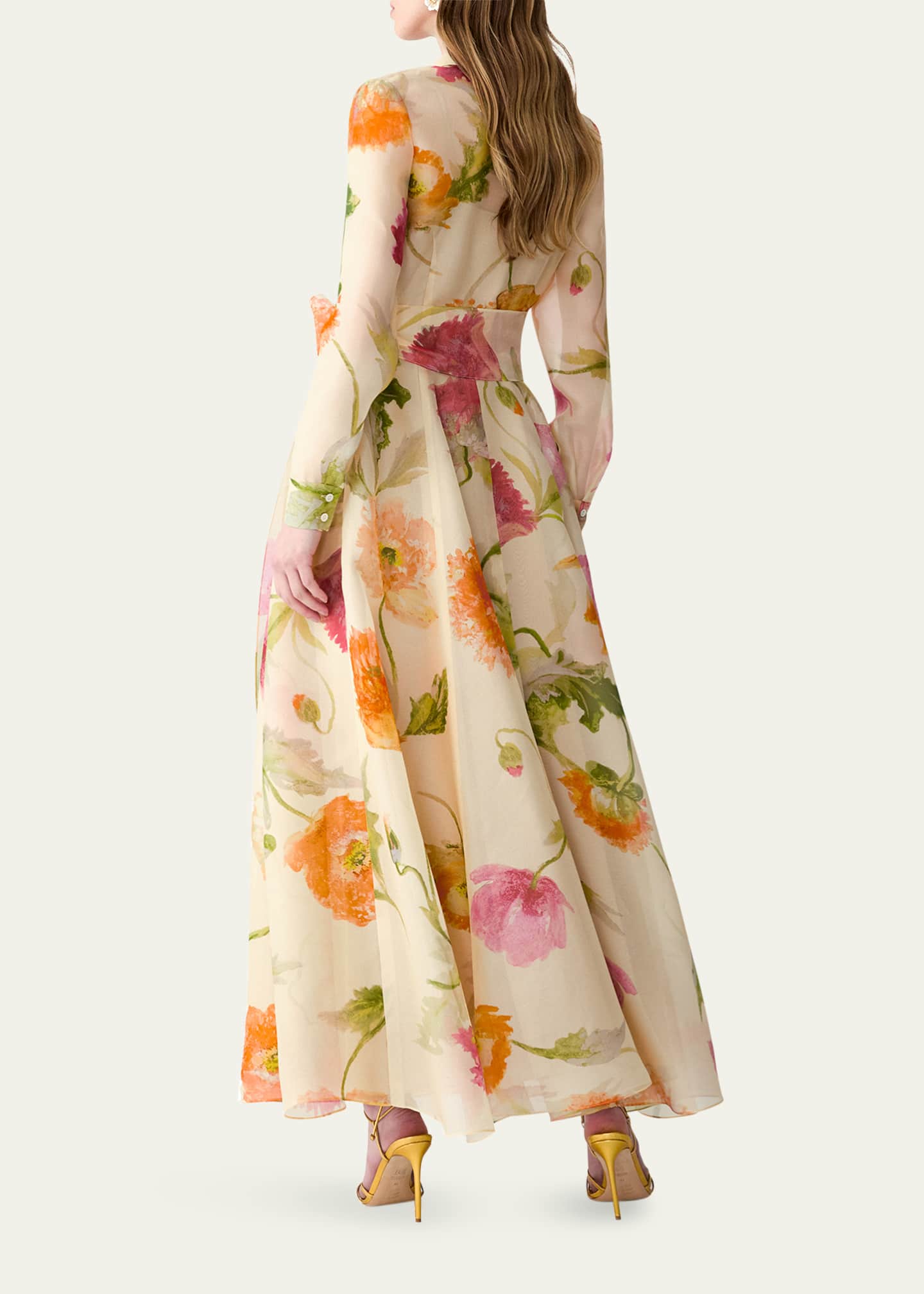 chinese dress ladies Resort 2018 Carolina Herrera Runway Look One Sample Floral Silk Chiffo –  Shrimpton Couture main image 1