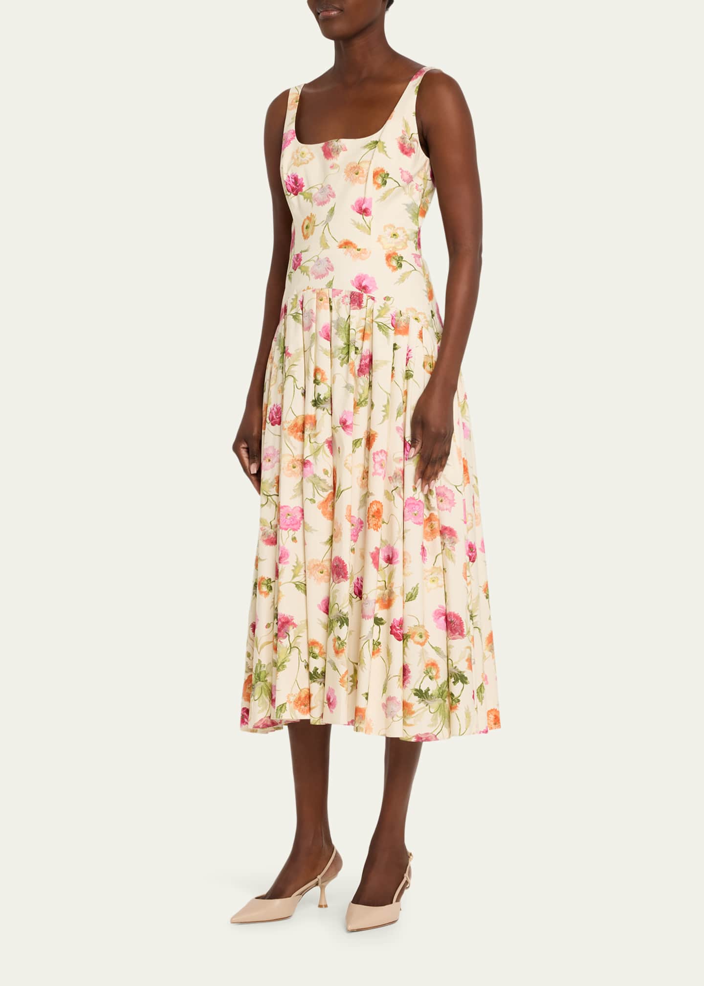 sachin and babi light blue dress Pink and Tan Floral Midi Dress and Suede Jacket