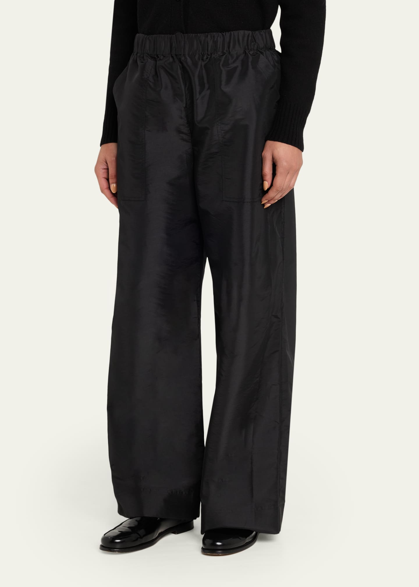 SIMKHAI Arden Taffeta Pull-On Pants - Bergdorf Goodman