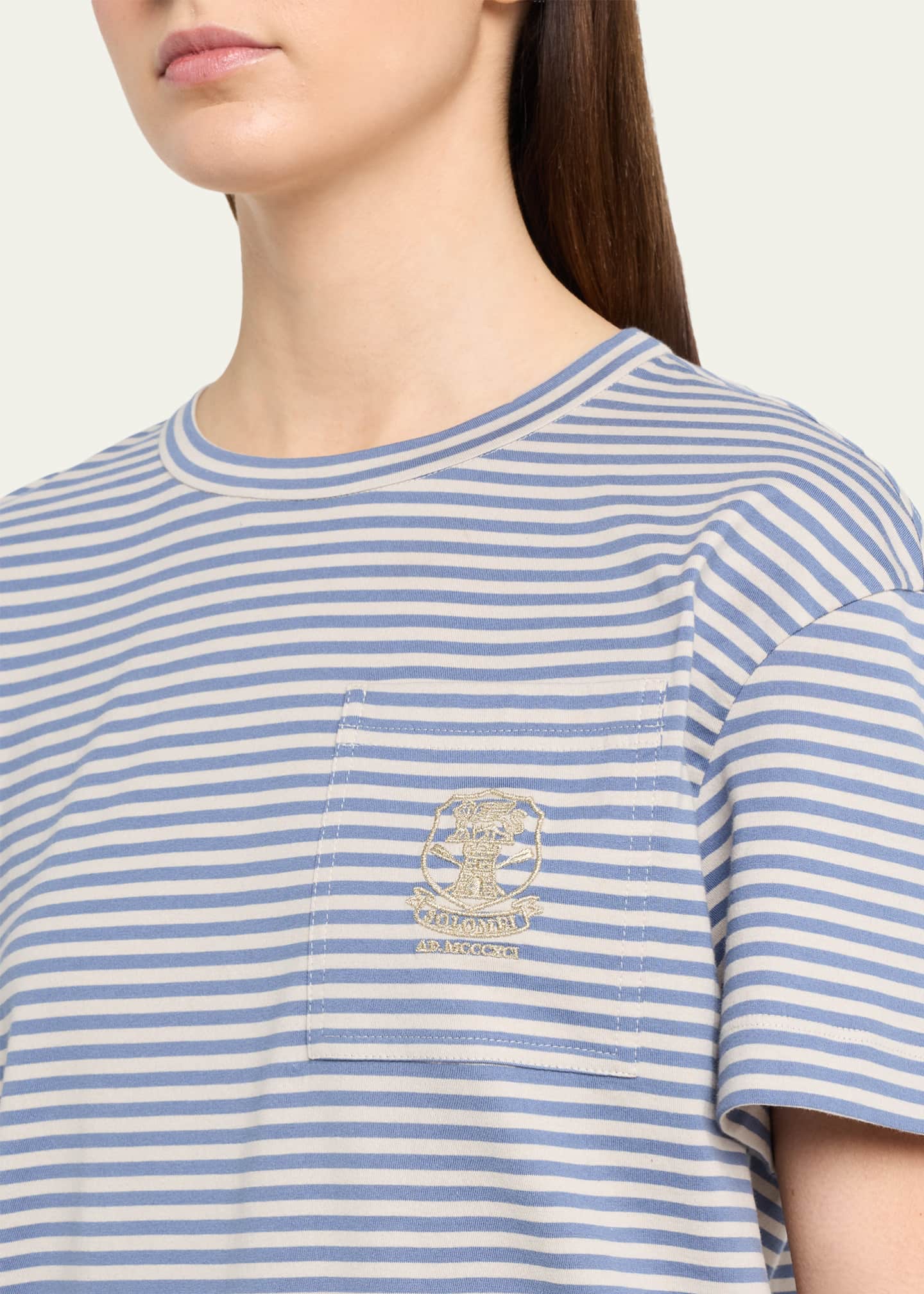 Brunello Cucinelli Striped Cotton Jersey Short-Sleeve T-Shirt