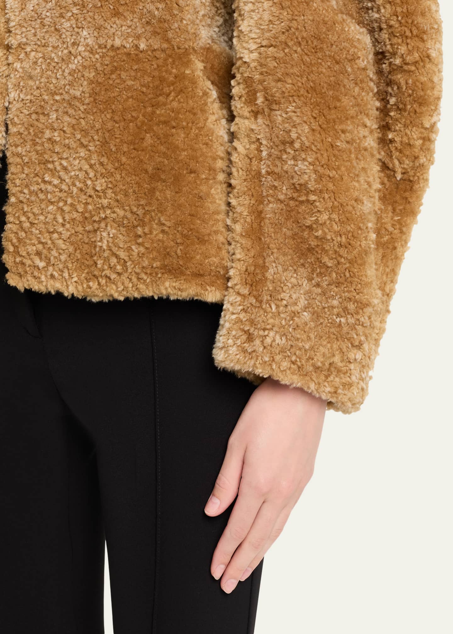 Bear Lamb Shearling Peplum Jacket