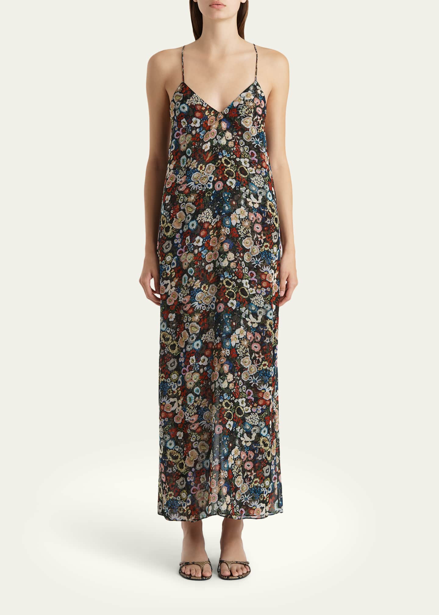 Khaite Taja Floral Silk Chiffon Maxi Slip Dress - Bergdorf Goodman