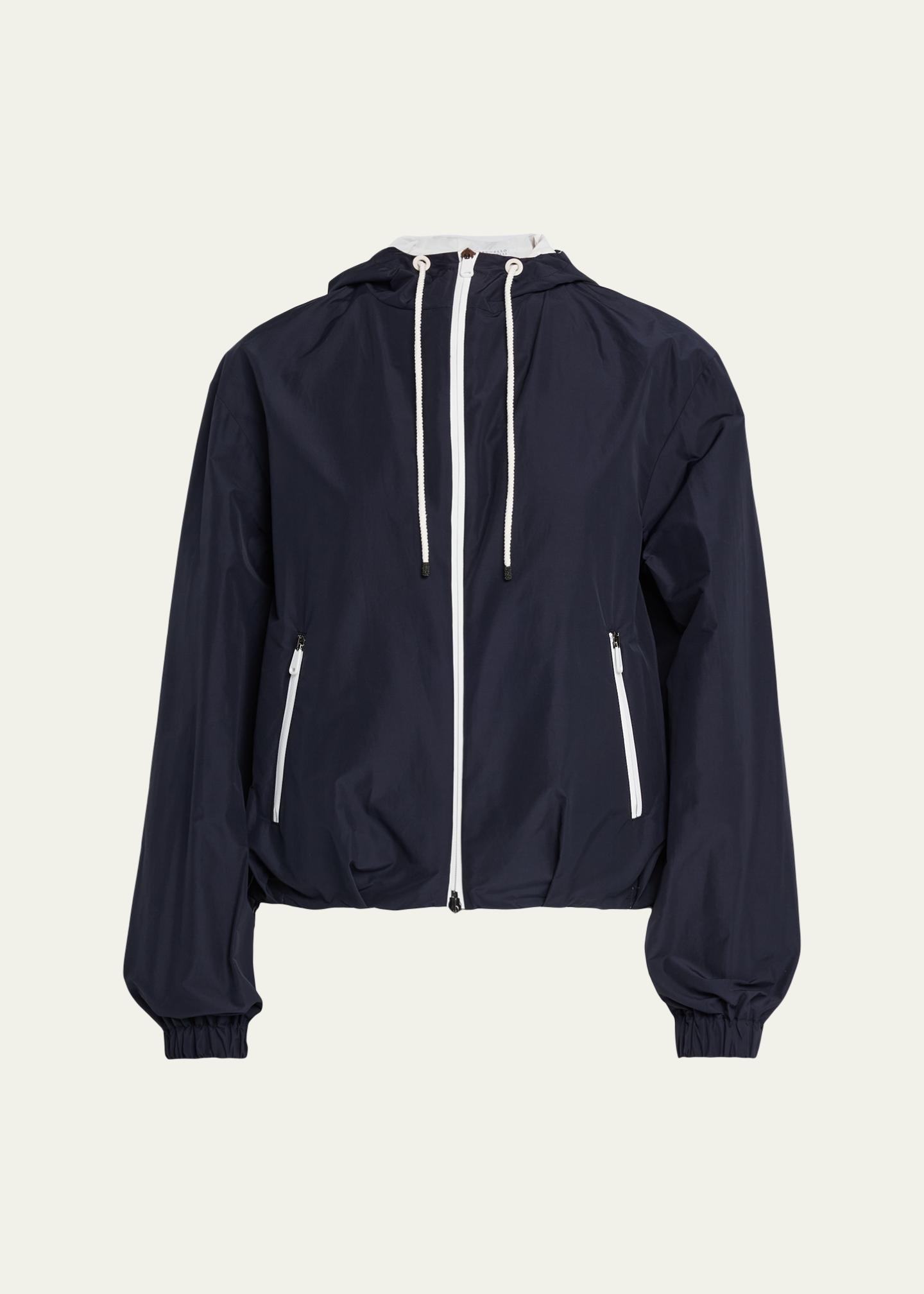 Brunello Cucinelli Techno Cotton Hooded Zip Jacket - Bergdorf Goodman