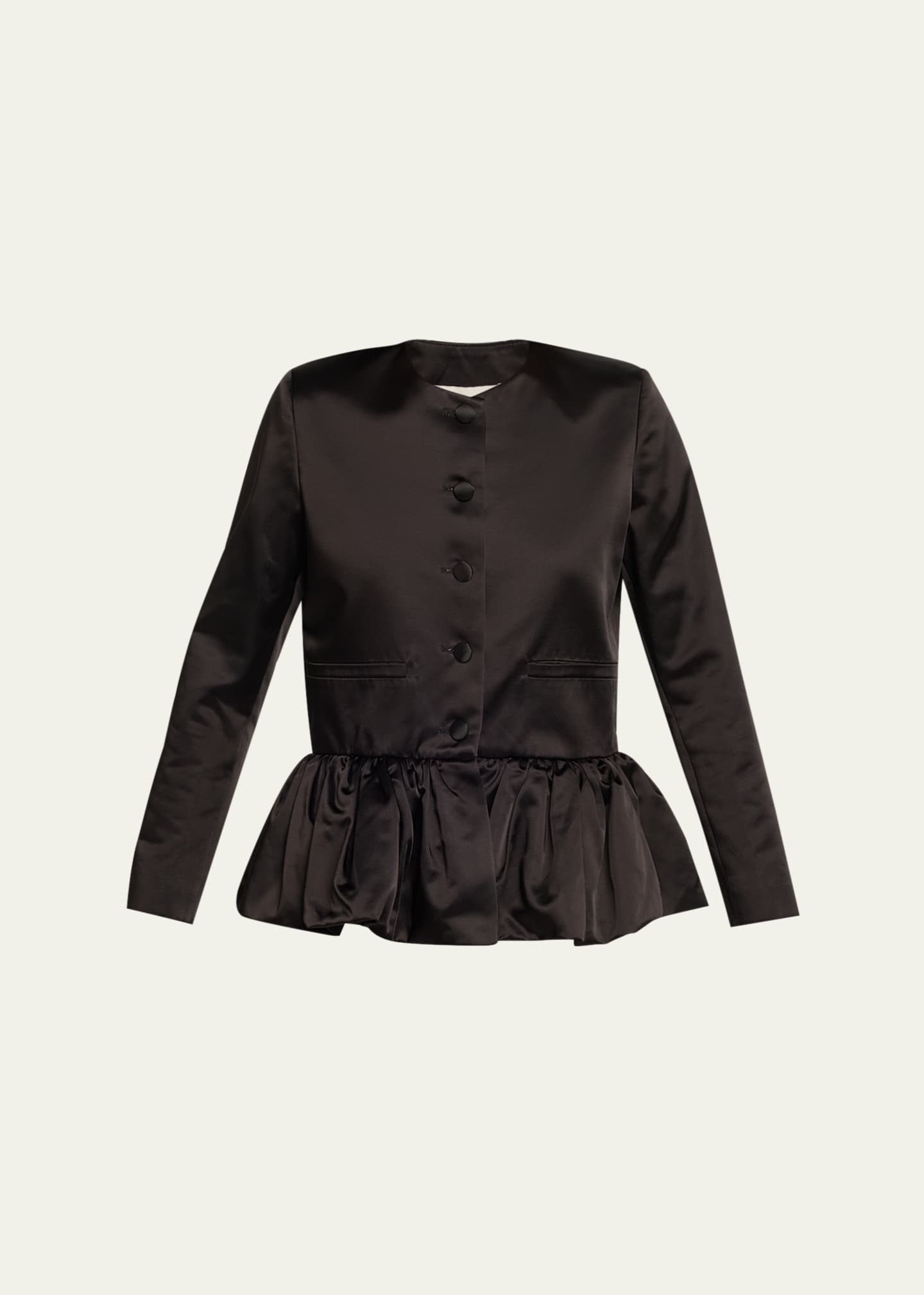 ※完売品【maisonspecial】Satin Peplum Jacket Liberowe Single-Breasted Satin Peplum Jacket - Bergdorf Goodman
