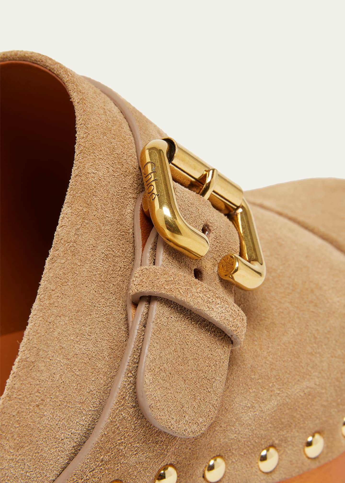 Chloe Jeannette Suede Buckle Clogs - Bergdorf Goodman