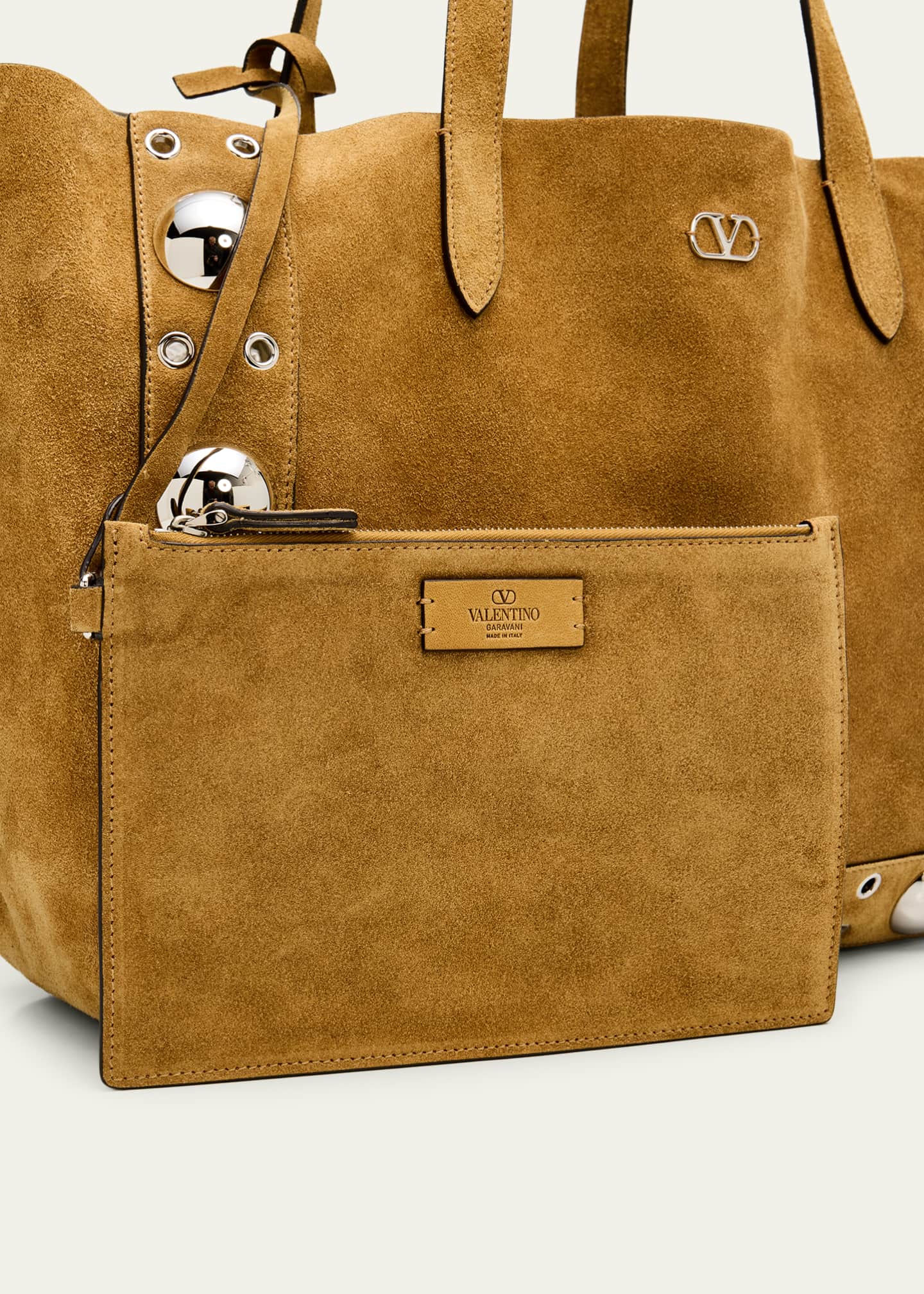 Valentino Garavani Men's Nellcote Large Studded Suede Tote Bag