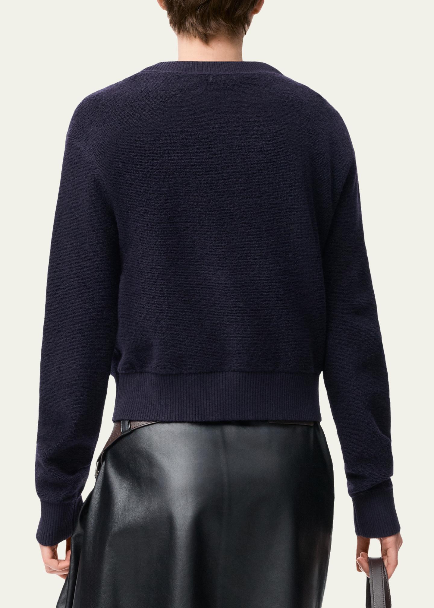 LOEWE Logo Embroidered Wool Crewneck Sweater - Bergdorf Goodman